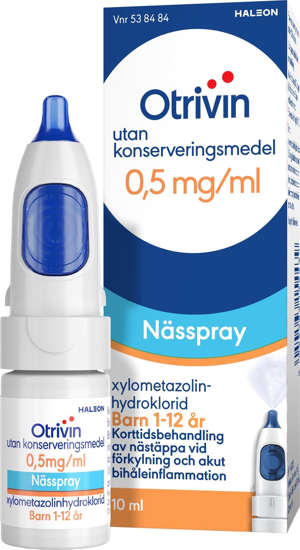 Otrivin Barn Nässpray utan konserveringsmedel 0.5mg/ml 10 ml