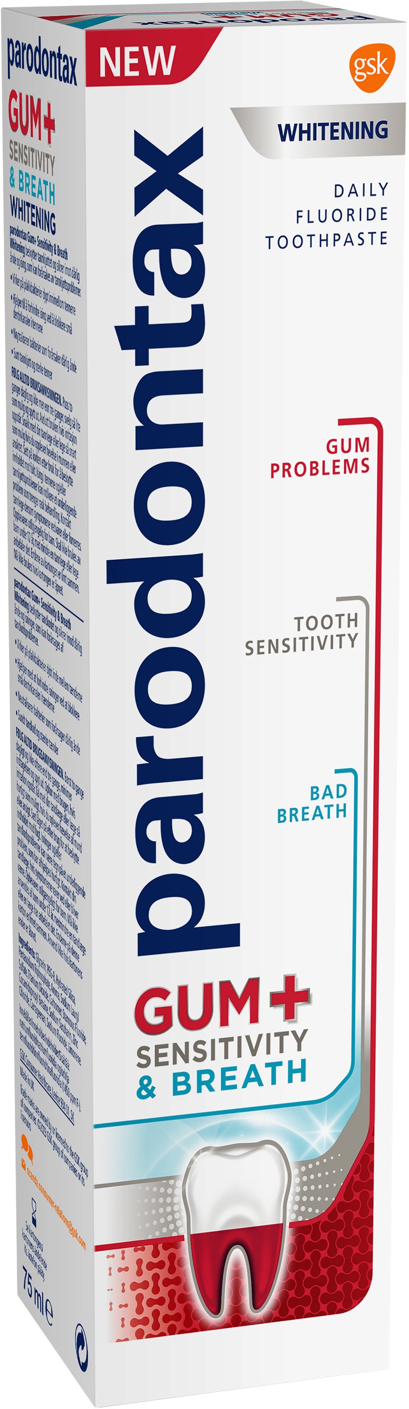 Parodontax Gum+ Sensitivity & Breath Tandkräm 75 ml