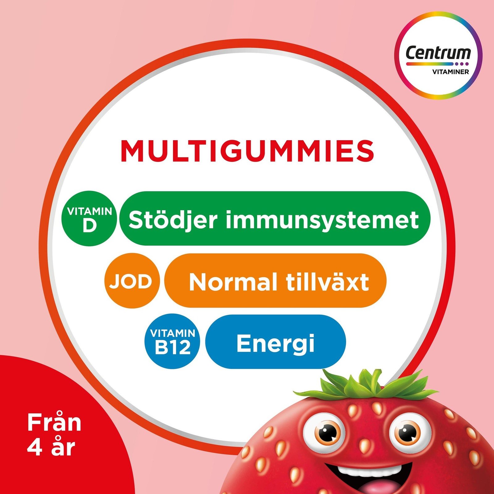 Centrum Barn Multivitamin Gummies Jordgubb 60 gummies