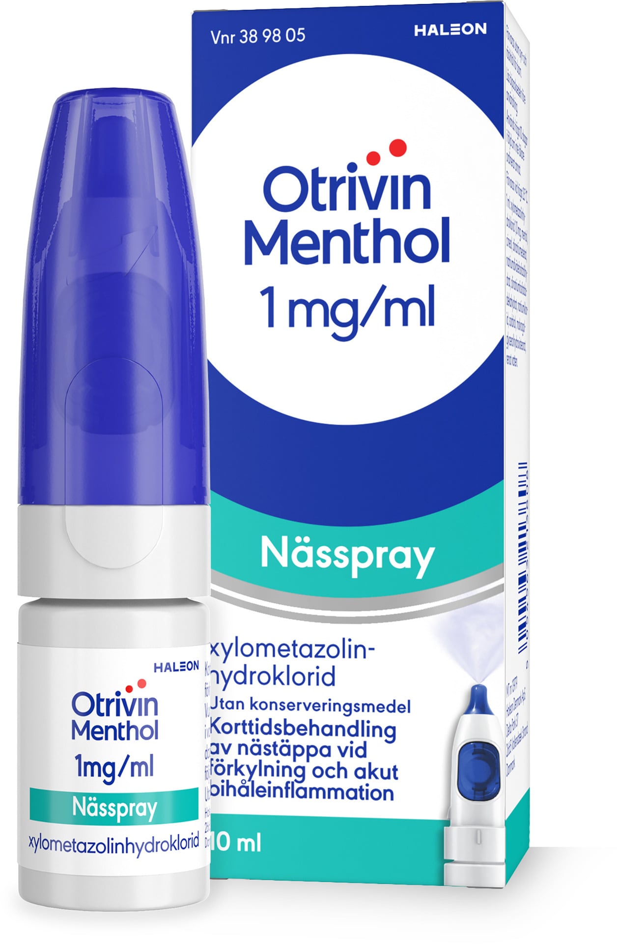 Otrivin Menthol nässpray, lösning 1 mg/ml 10 ml