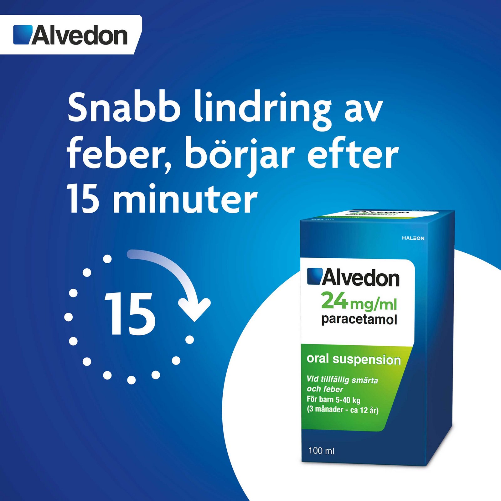 Alvedon 24 mg/ml Paracetamol Oral suspension 100 ml