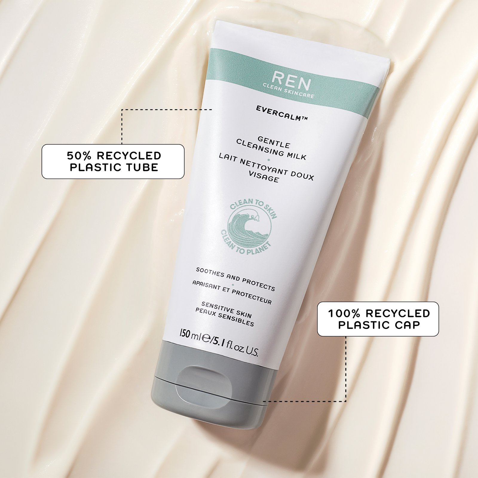REN Evercalm Gentle Cleansing Milk 150 ml