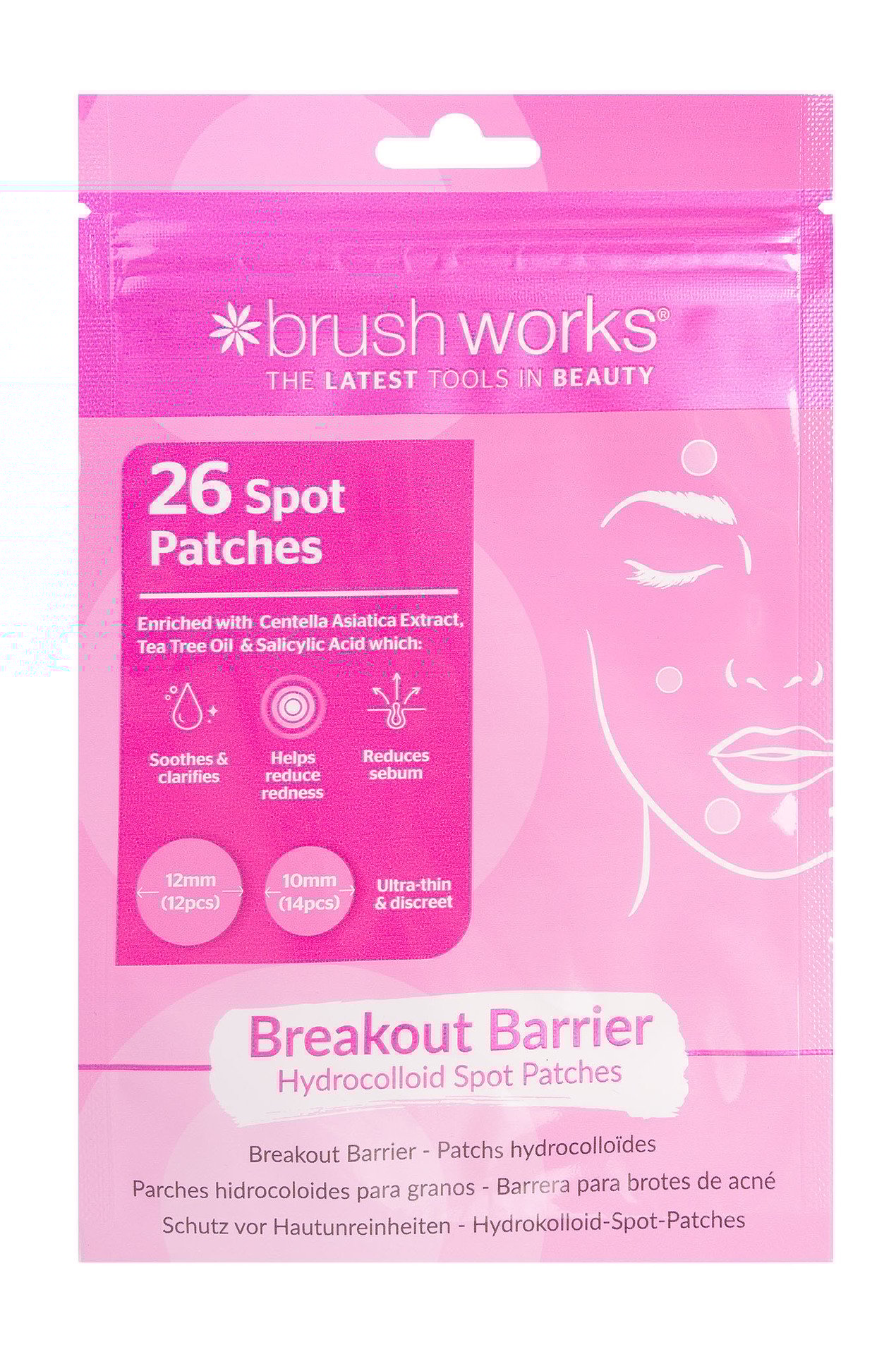 Brushworks Breakout Barrier Hydrocolloid Spot Patches 26 st