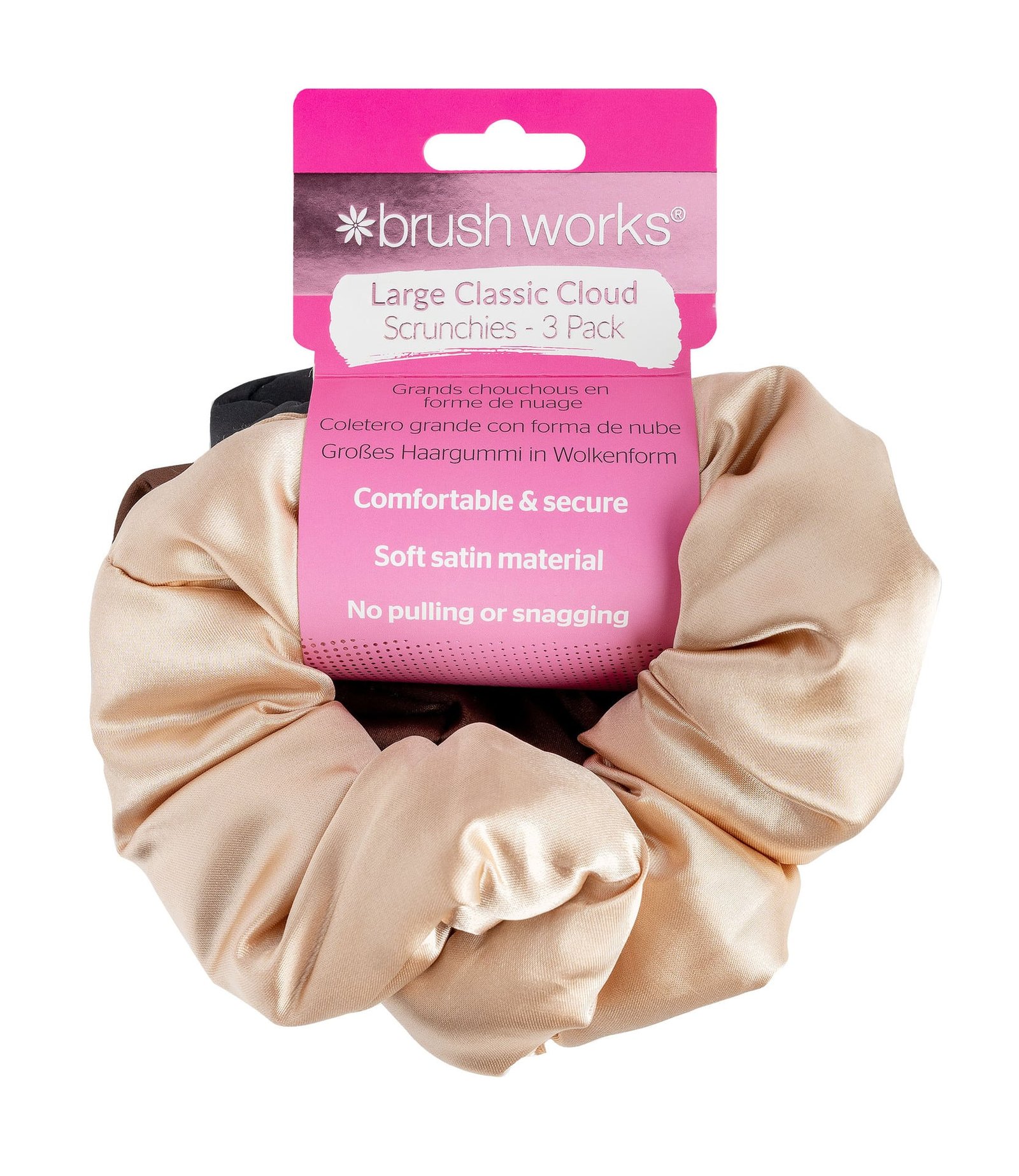 Brushworks Large Classic Cloud Scrunchies - 3 Pack
