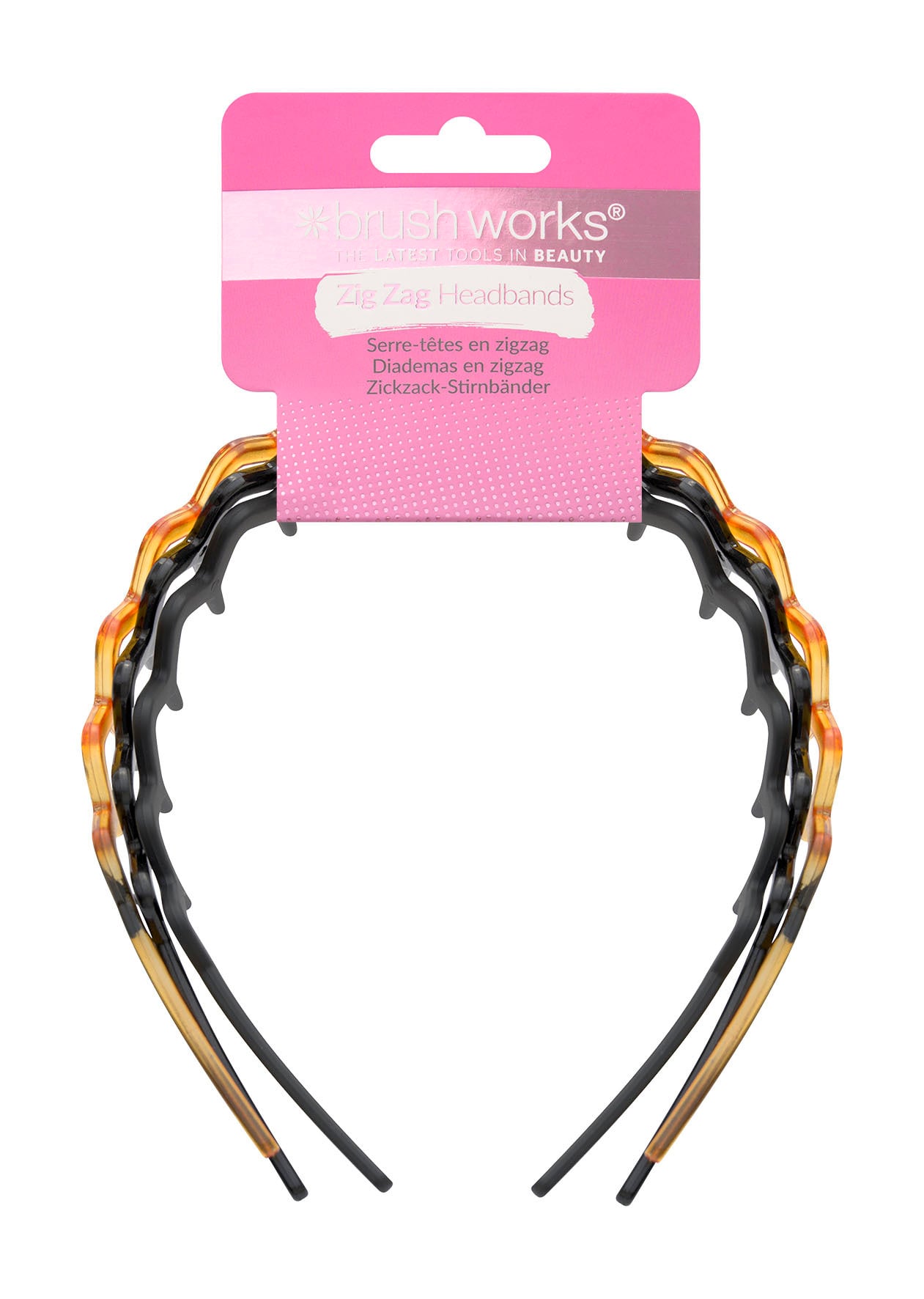 Brushworks Zig Zag Headband - 3-pack