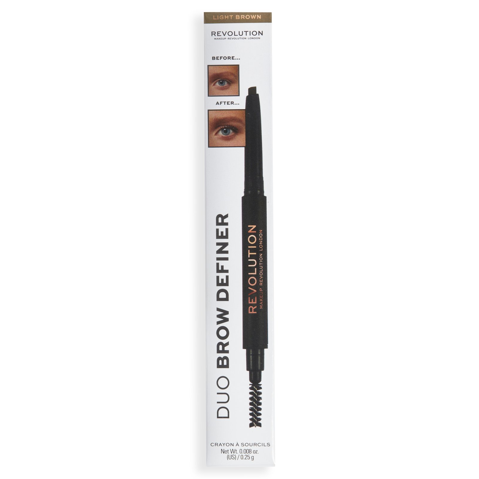 Makeup Revolution Duo Brow Definer Pencil Light Brown 0,25g
