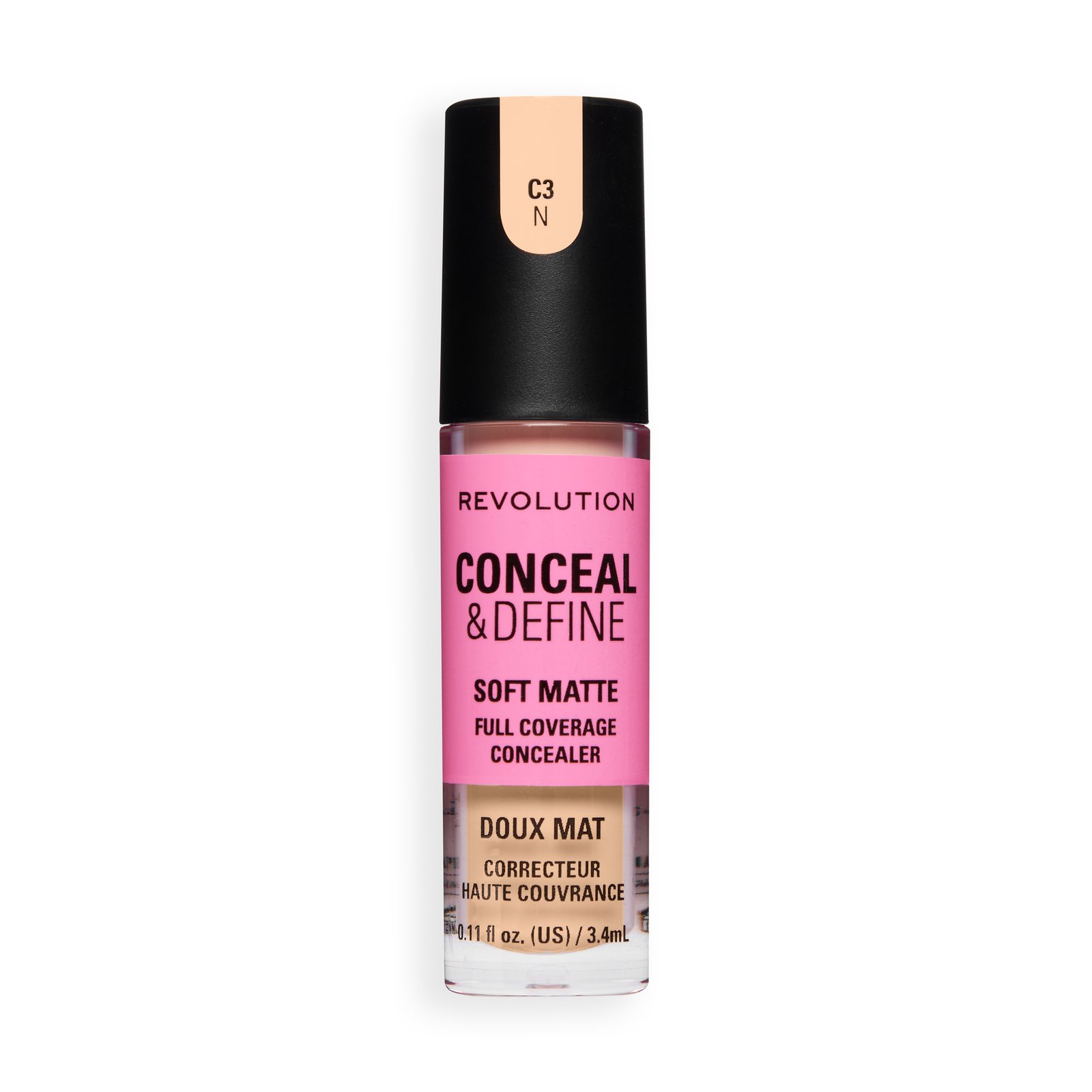 Revolution Conceal and Define Full Coverage Concealer C3N, 3,4 ml