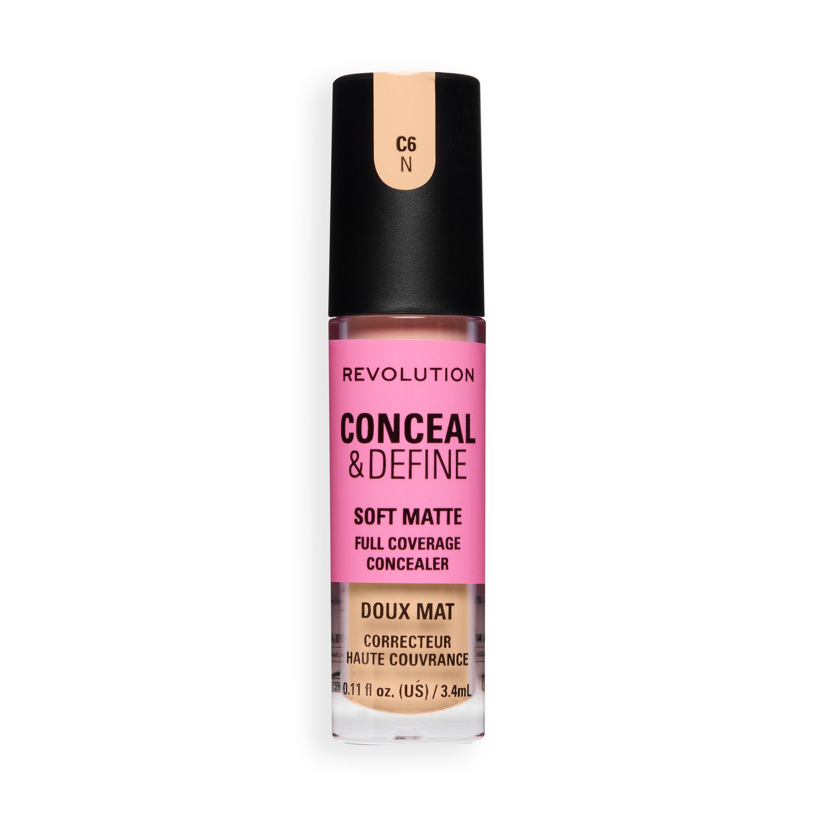 Revolution Conceal and Define Full Coverage Concealer C6N, 3,4 ml