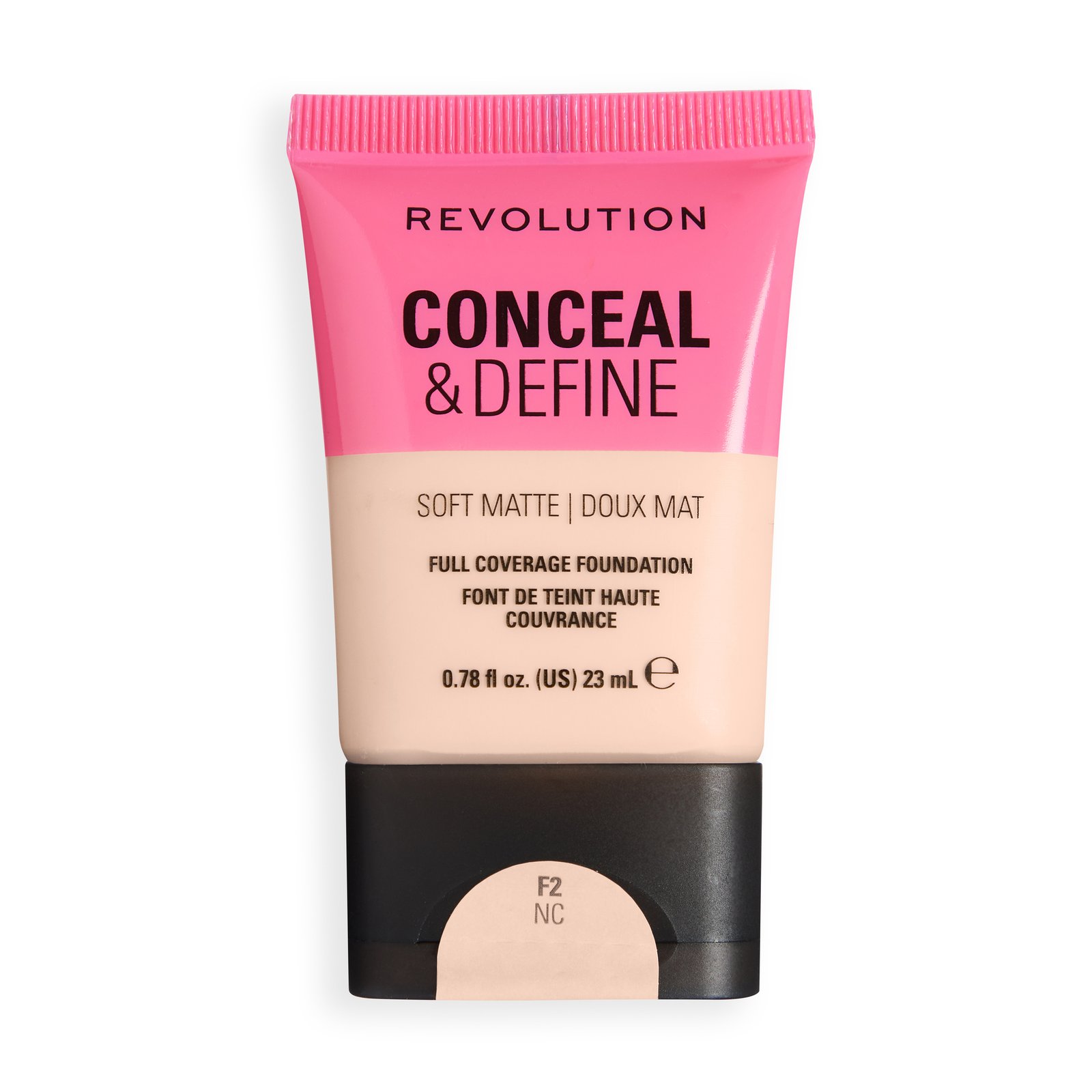 Revolution Conceal and Define Soft Matte Tube Foundation F2NC, 23 ml