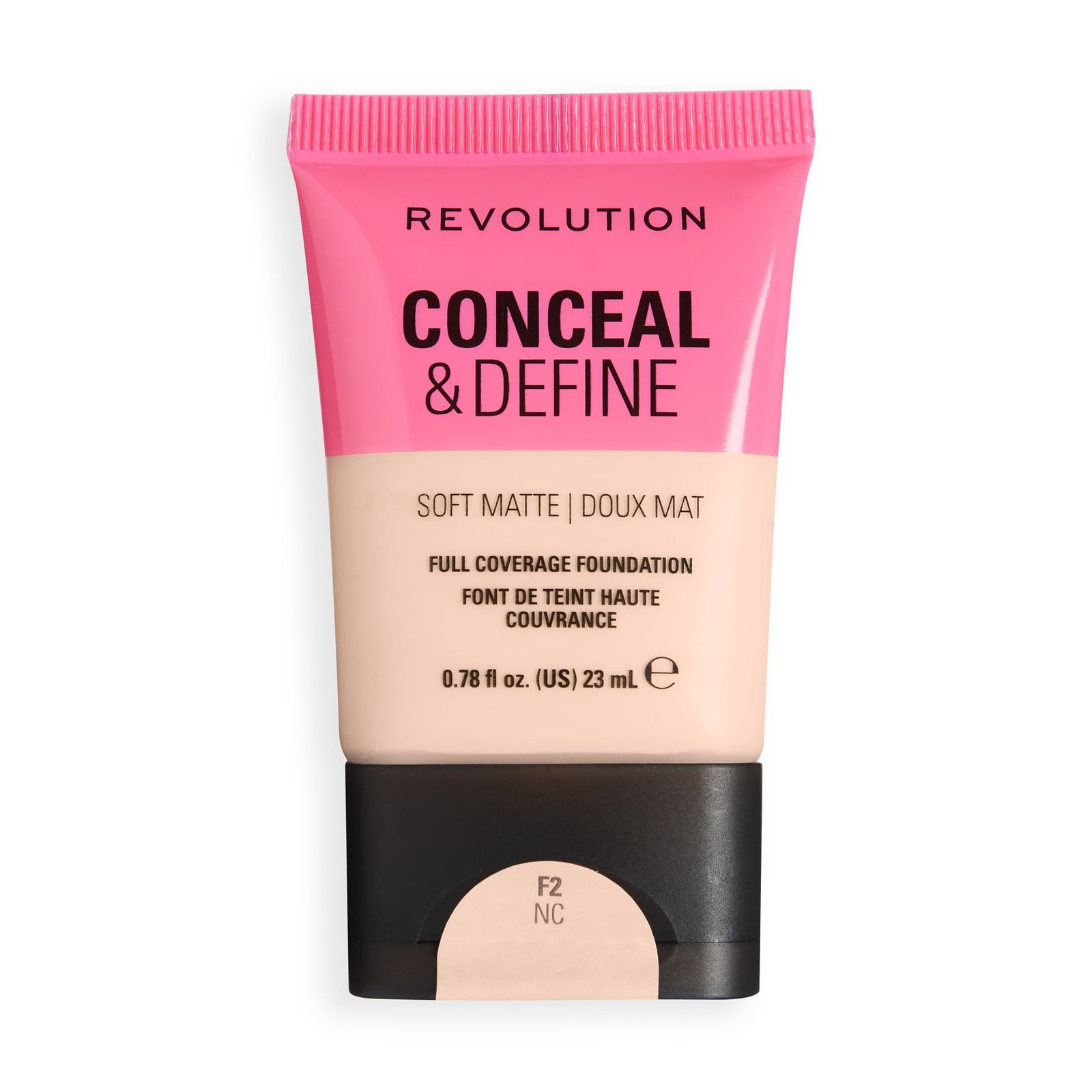 Revolution Conceal and Define Soft Matte Tube Foundation F2NC, 23 ml