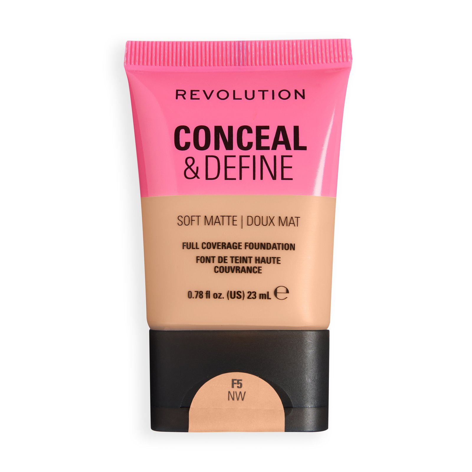 Revolution Conceal and Define Soft Matte Tube Foundation F5NW, 23 ml