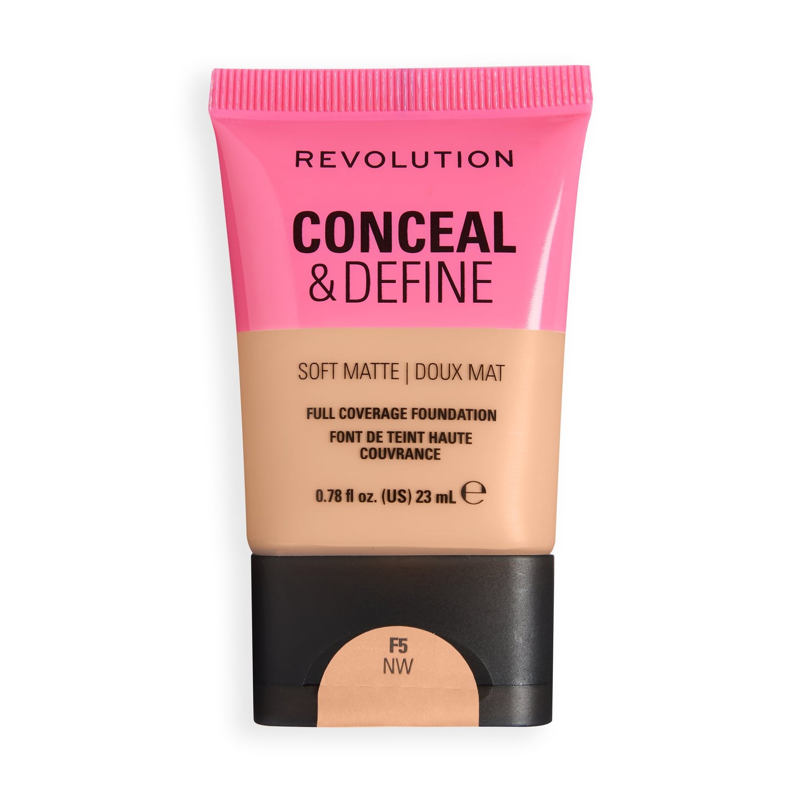 Revolution Conceal and Define Soft Matte Tube Foundation F5NW, 23 ml