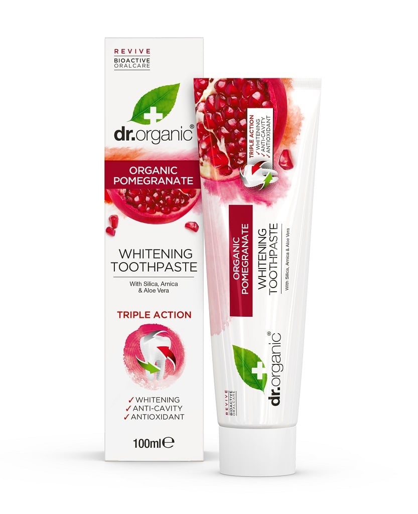Dr Organic Tandkräm Granatäpple Fluor 100 ml