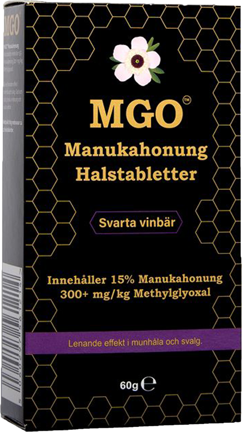 MGO Manukahonung Halstabletter Svarta vinbär 300+ 60g