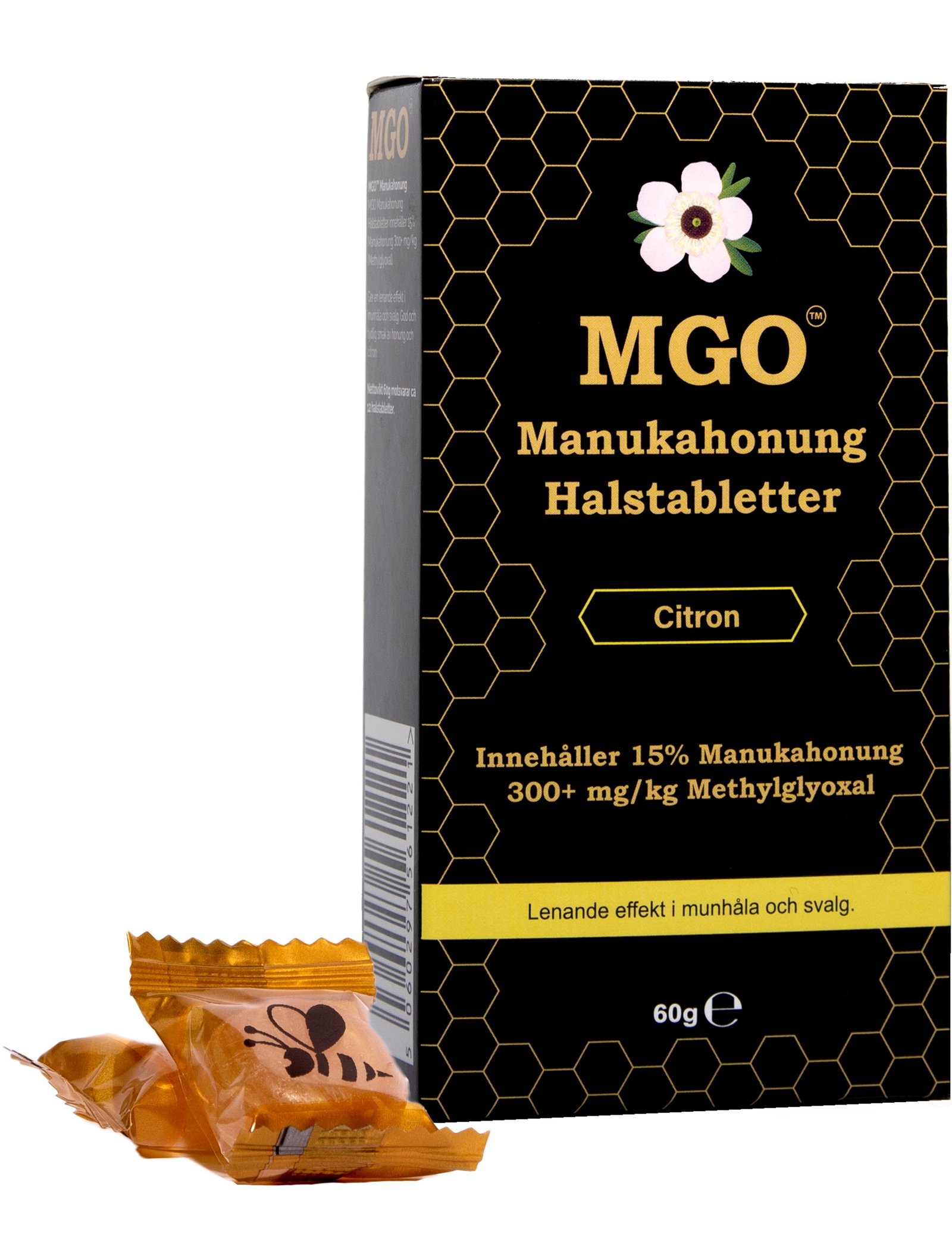 MGO Manukahonung Halstabletter Citron 300+ 60g