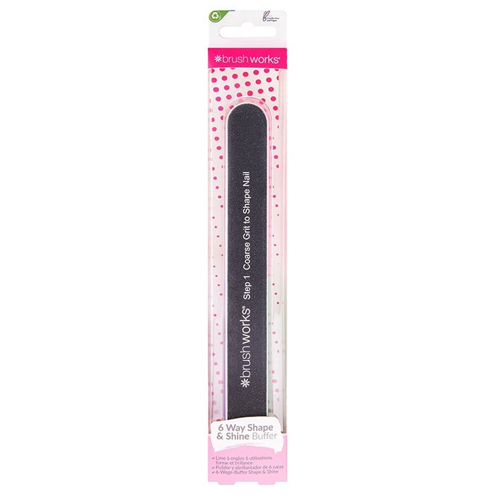 Brushworks 6 Sided Nail File Shape & Shine 1 st