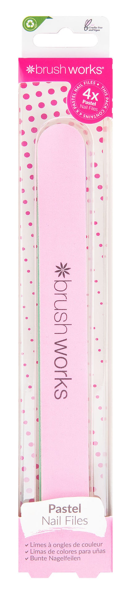 Brushworks Pastel Coloured Nail Files 4 st