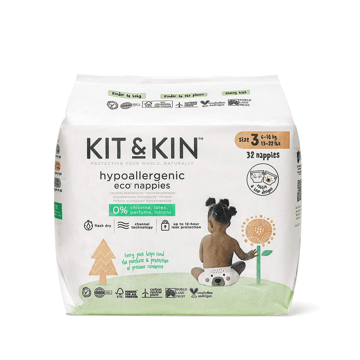 Kit & Kin Ekologiska Blöjor Stl 3: 6-10 kg 32 styck