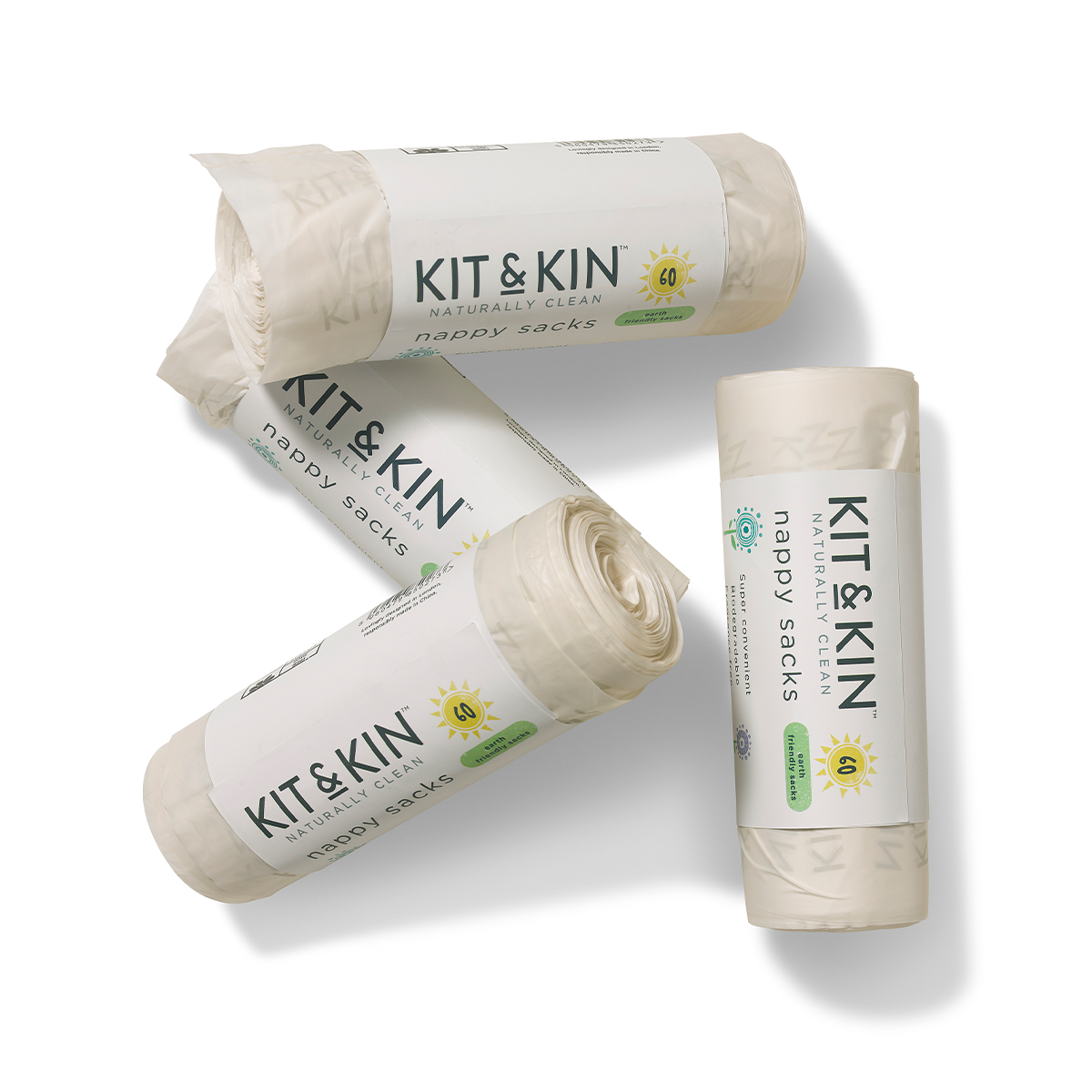 Kit & Kin Biologiskt Nedbrytbara Blöjpåsar 240 st