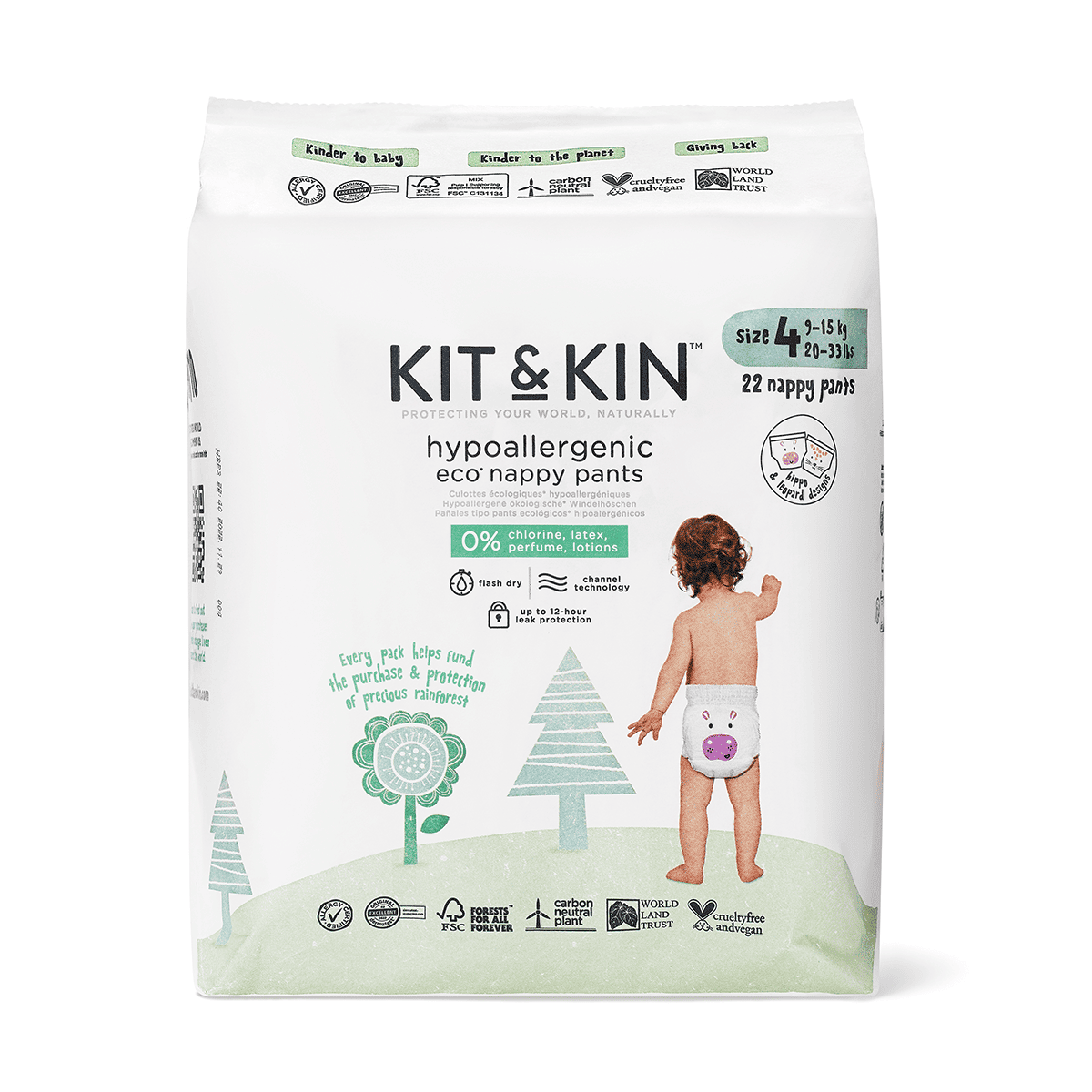 Kit & Kin Ekologisk Byxblöjor/Pull Ups Stl 4 Maxi 22 st
