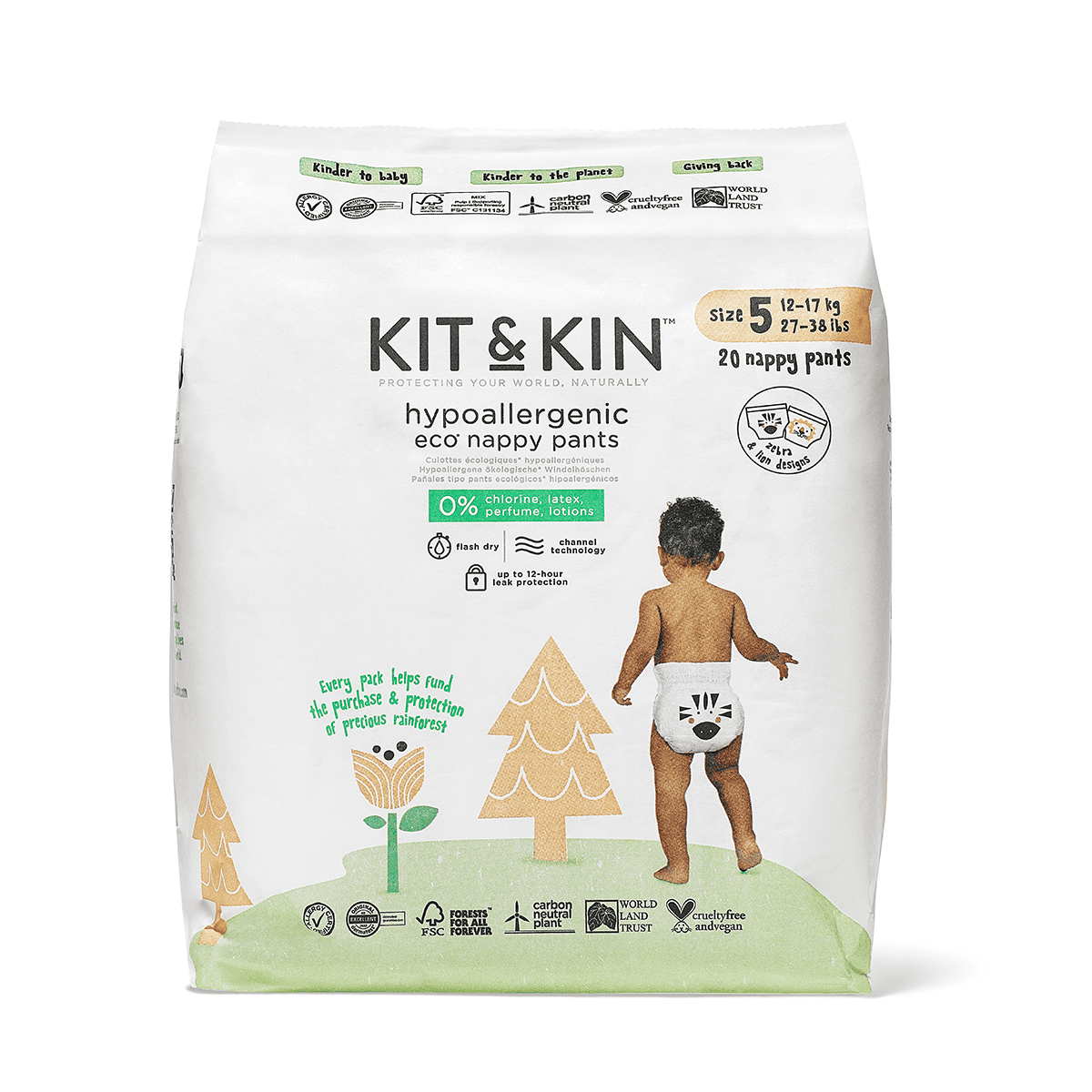 Kit & Kin Ekologisk Byxblöjor/Pull Ups Stl 5 Junior 22 st