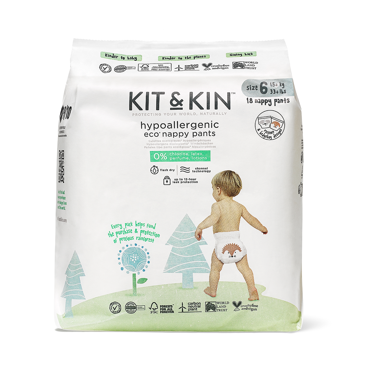 Kit & Kin Ekologisk Byxblöjor/Pull Ups Stl 6 XL 18 st