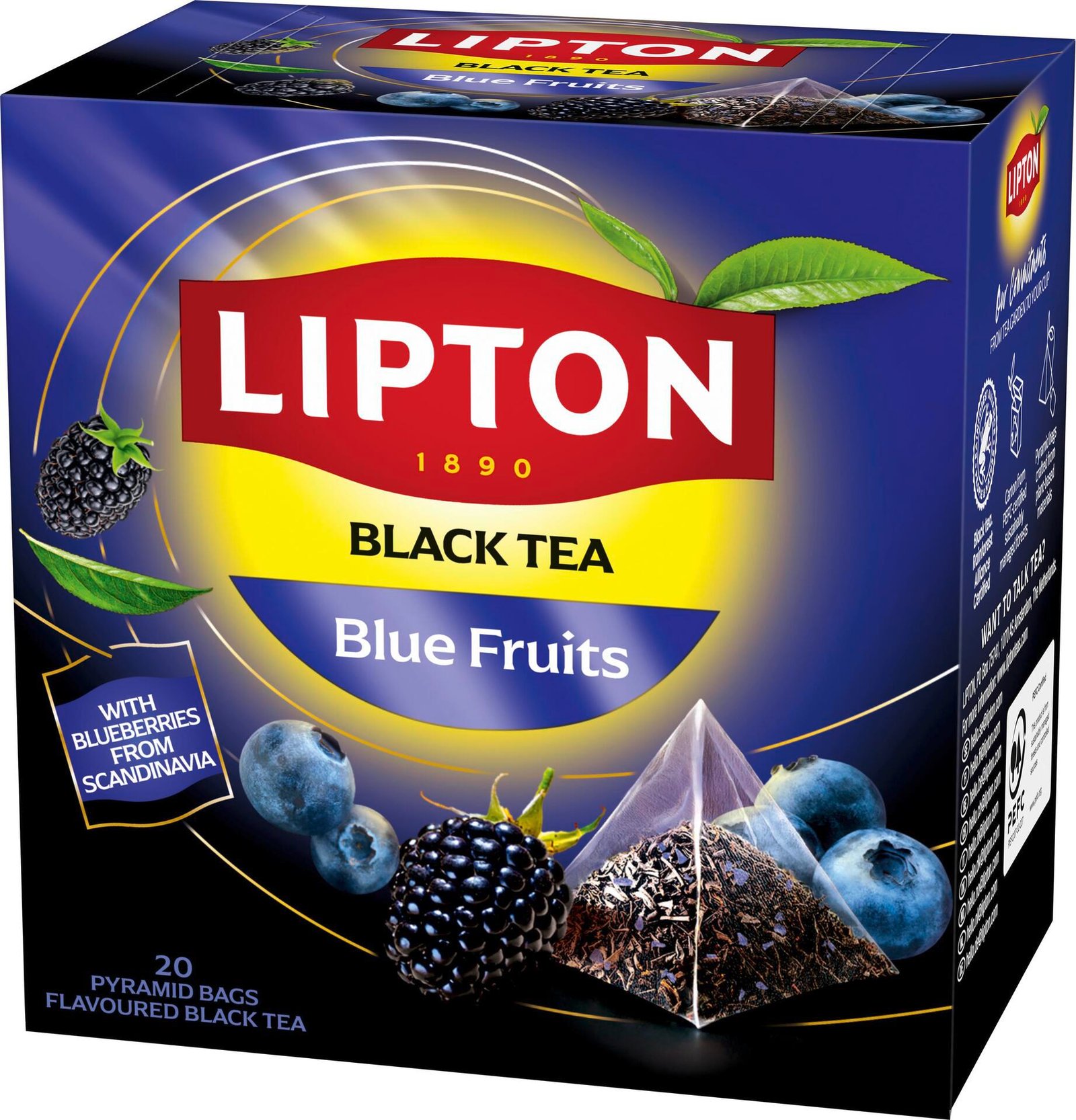Lipton Svart Pyramidte Blue Fruit 20 st