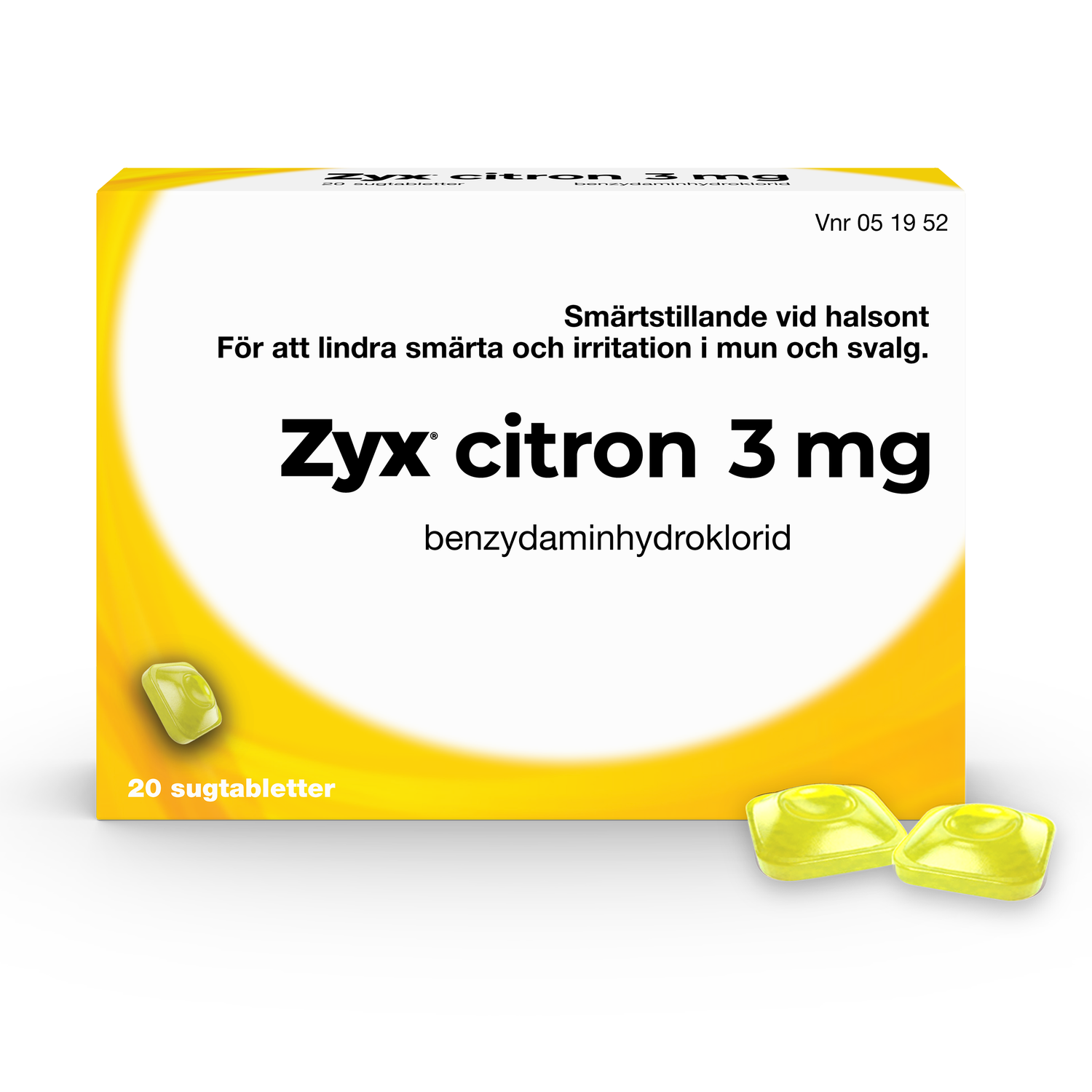 Zyx Citron 3mg 20 Sugtabletter