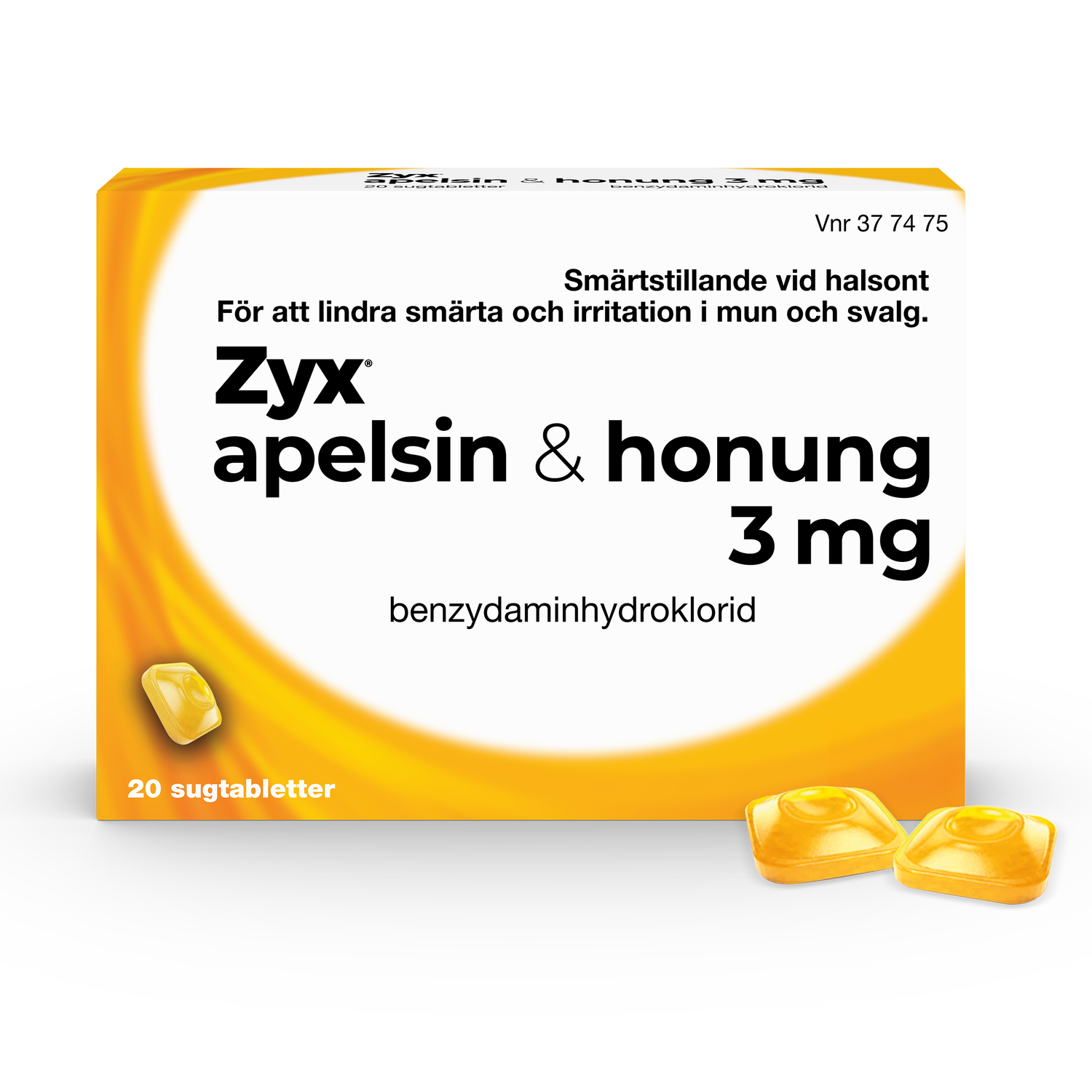 Zyx Apelsin/Honung 3mg 20 Sugtabletter
