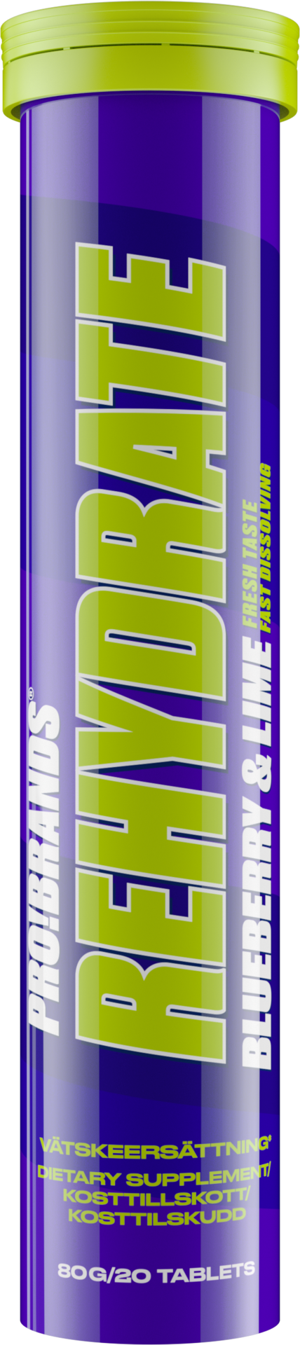 ProBrands Rehydrate Pills Blueberry Lime 20 brustabeletter