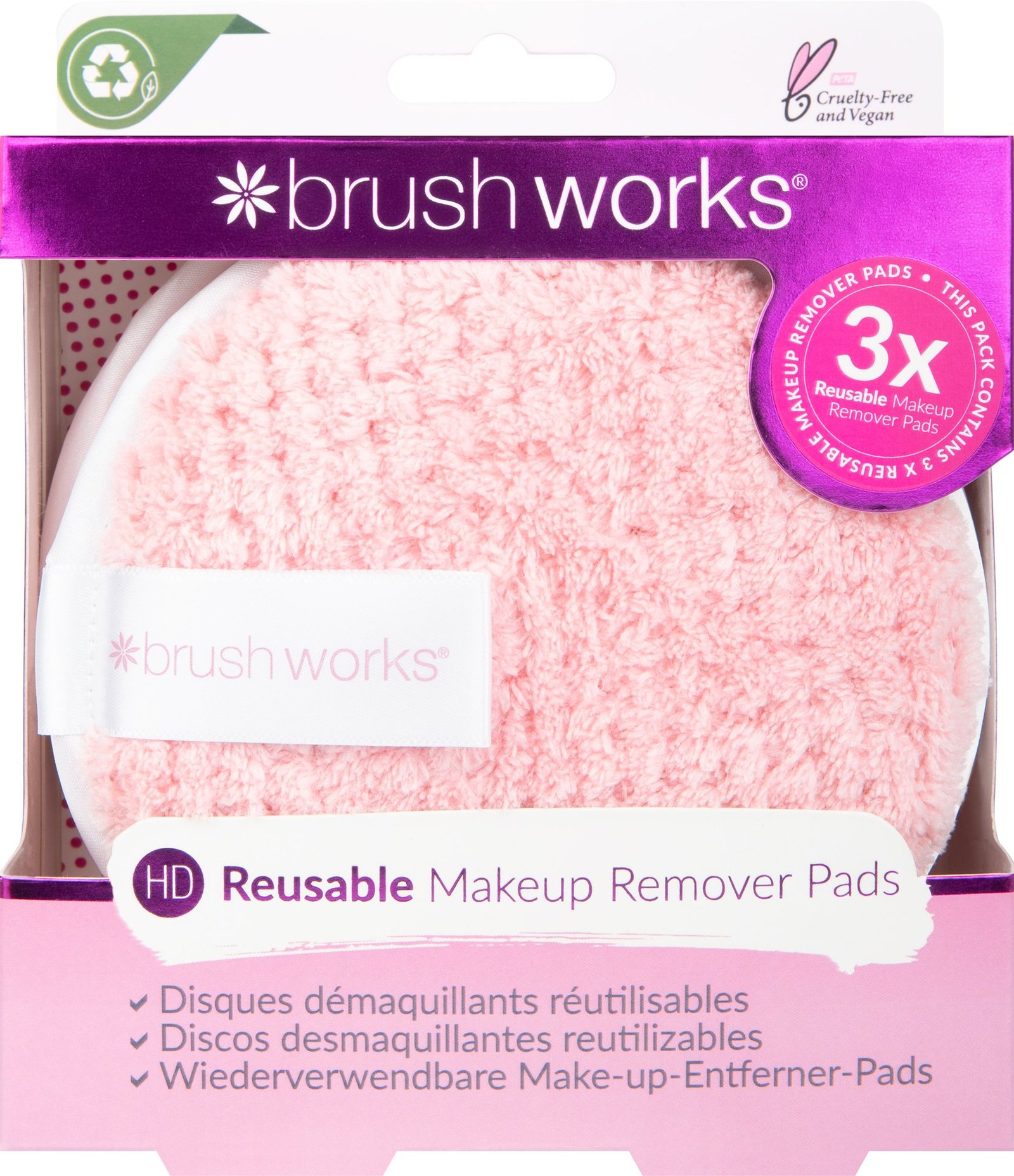 Brushworks HD Reusable Makeup Remover Pads 3 st