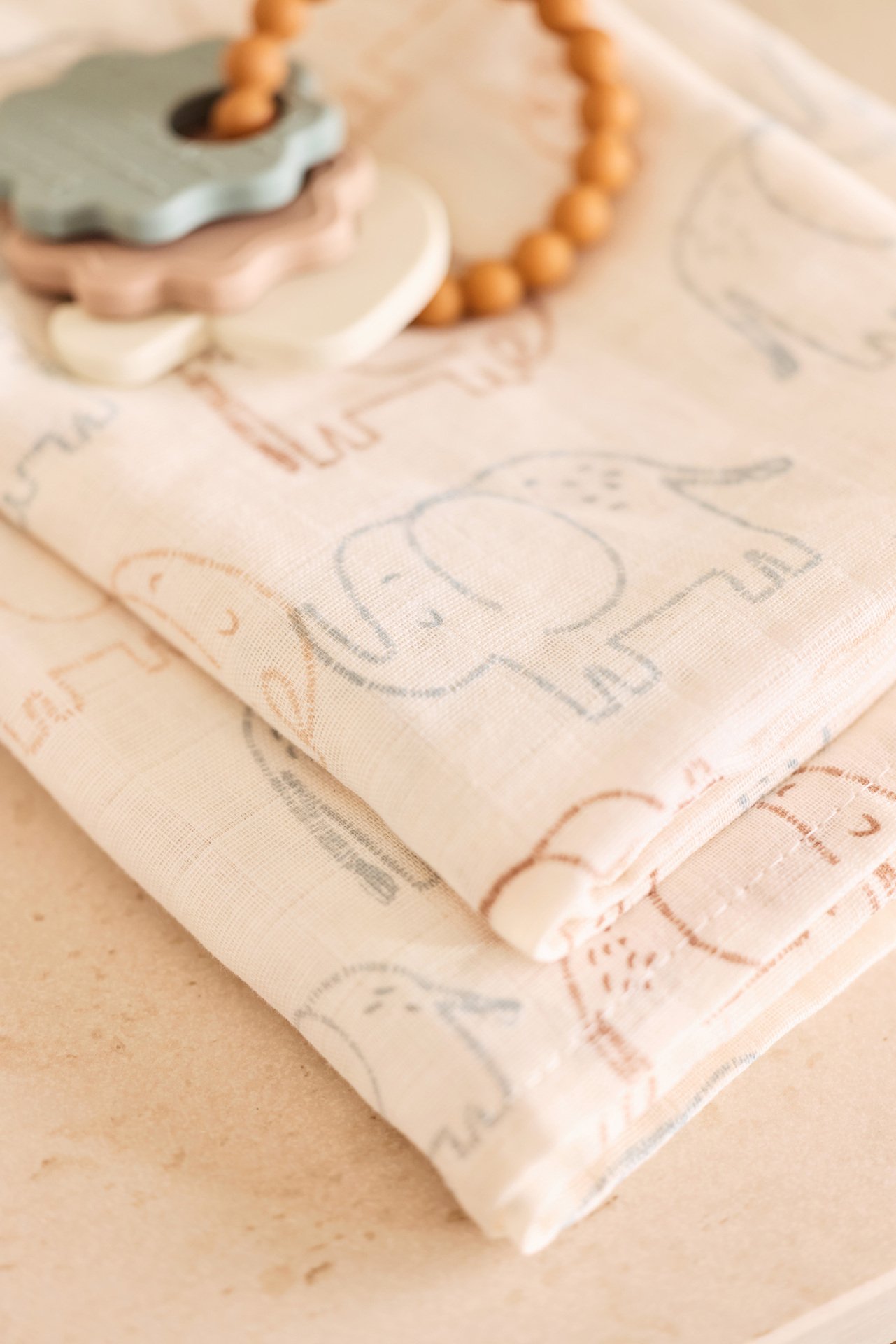 Jollein Muslinfilt 70x70 cm Elephant Tales 3 st