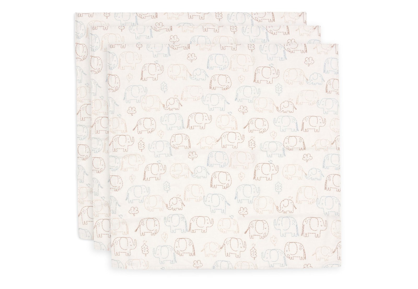 Jollein Muslinfilt 70x70 cm Elephant Tales 3 st