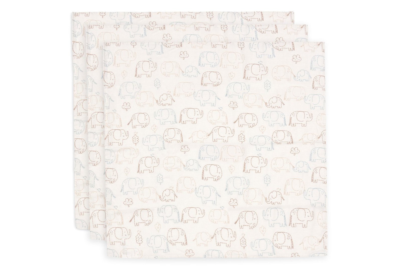 Jollein Muslinfilt 70x70 cm Elephant Tales 3 st