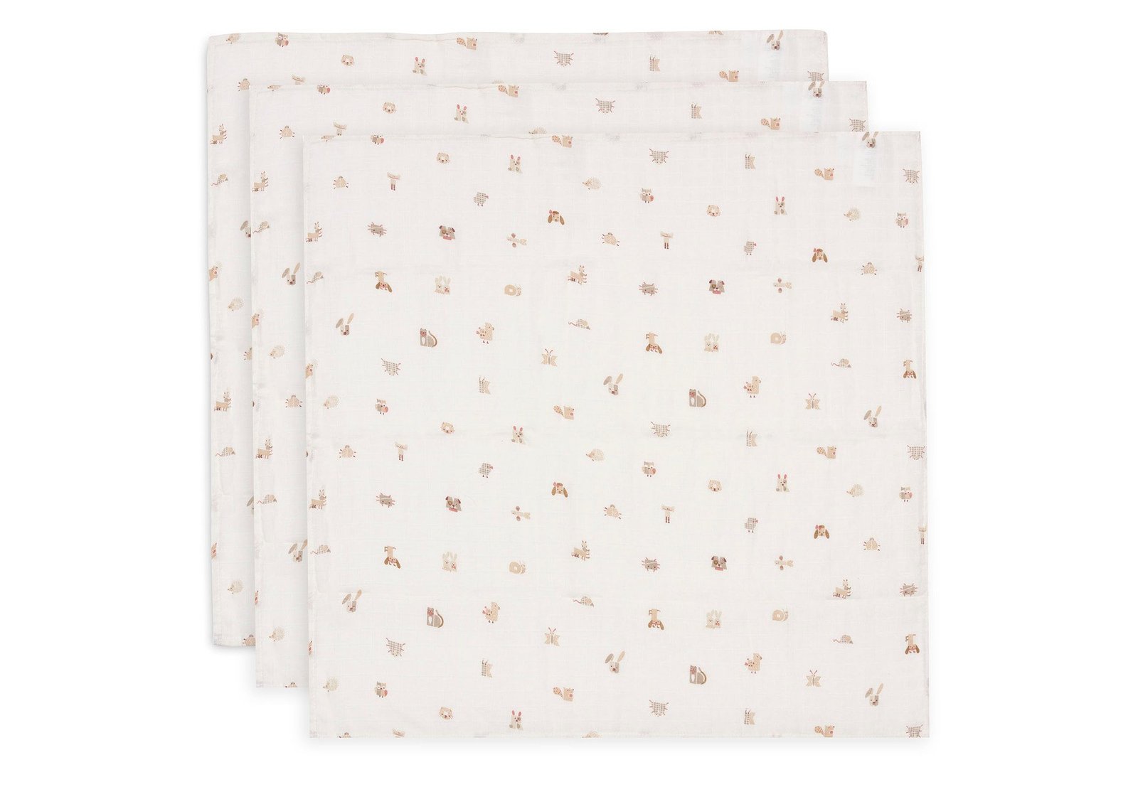 Jollein Muslinfilt 70x70 cm Animal Friends 3 st
