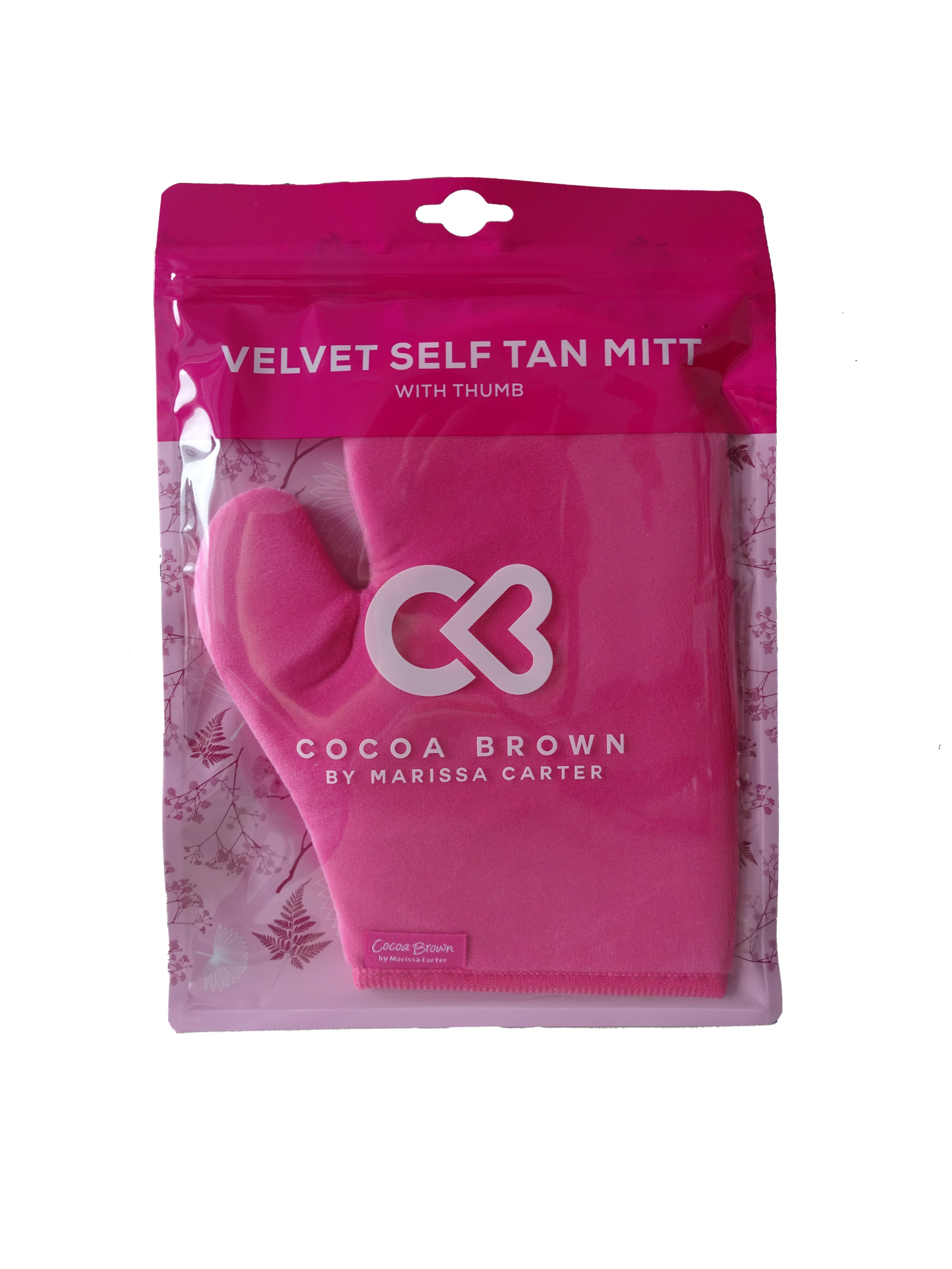 Cocoa Brown Velvet Thumb Tanning Mitt 1 st
