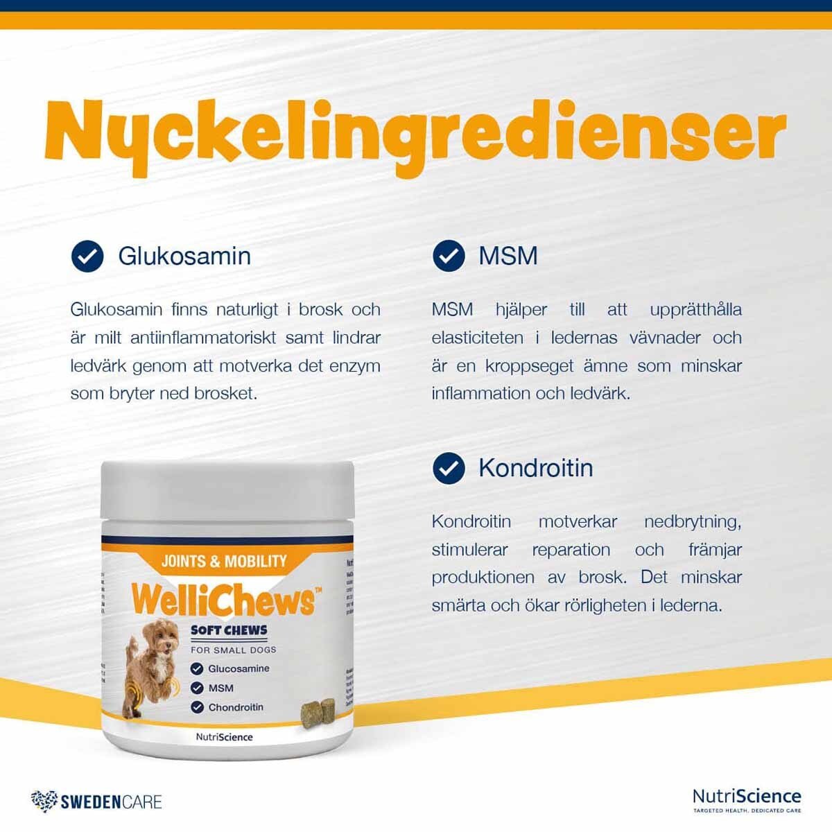 Swedencare Wellichews Joint Medium/Large Dog 60 st