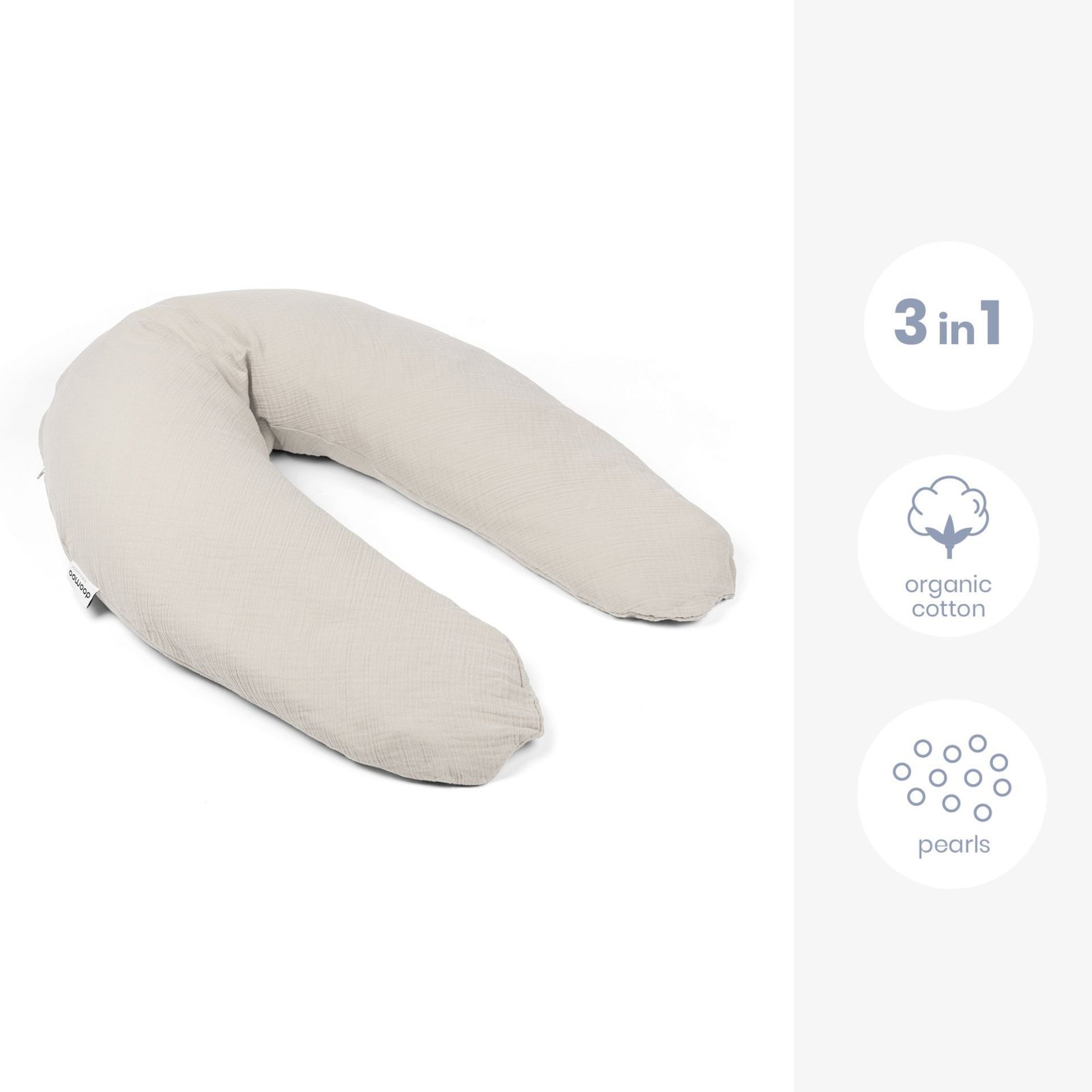 Doomoo Amnings- och Gravidkudde Muslin Beige