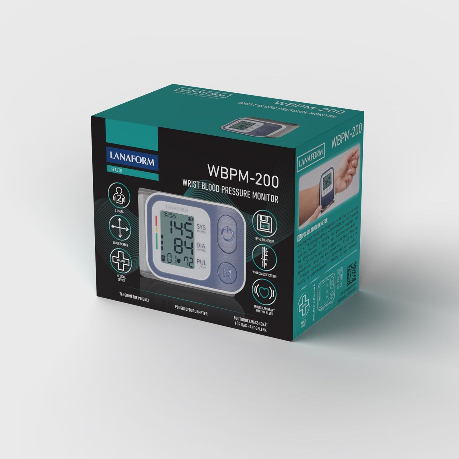 Lanaform WBPM-200 Automatisk blodtrycksmätare för handleden med hög noggrannhet