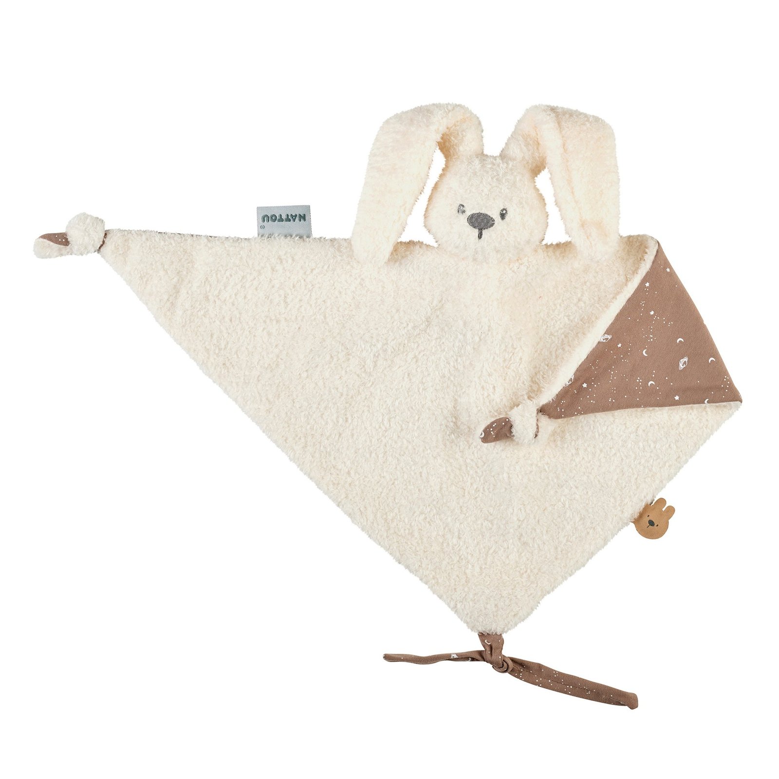Nattou Lapidou Teddy Snutte Stor Glow in the dark print Benvit