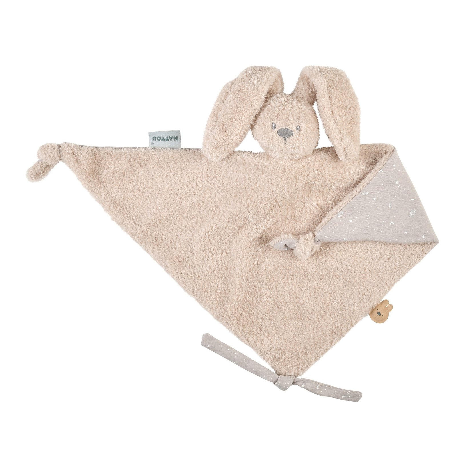 Nattou Lapidou Teddy Snutte Stor Glow in the dark print Beige
