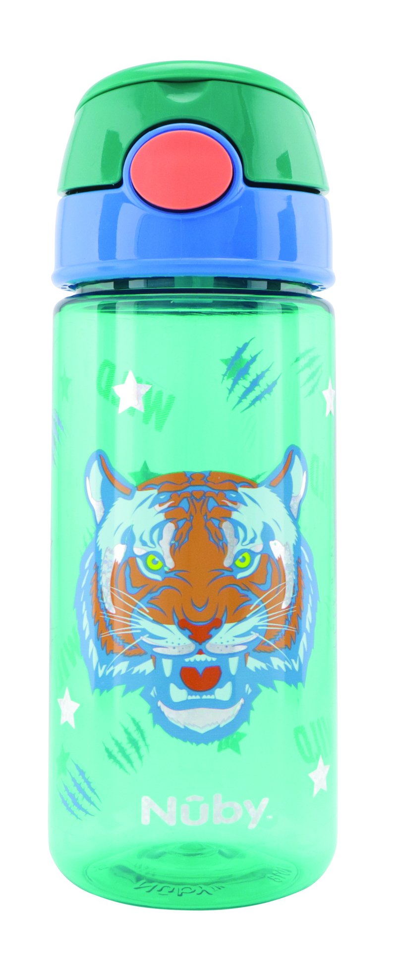 Nuby Soft Straw Push Cup with Glitter 540ml Tiger