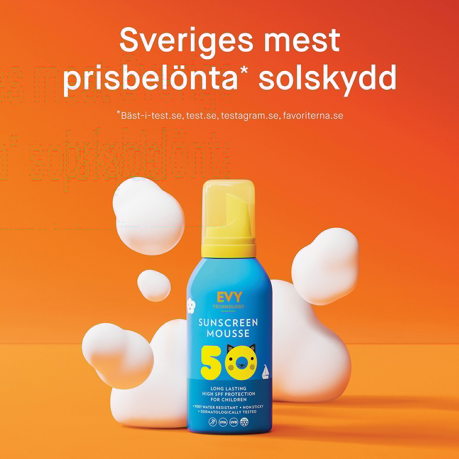 EVY Sunscreen Mousse SPF 50 Kids 150 ml