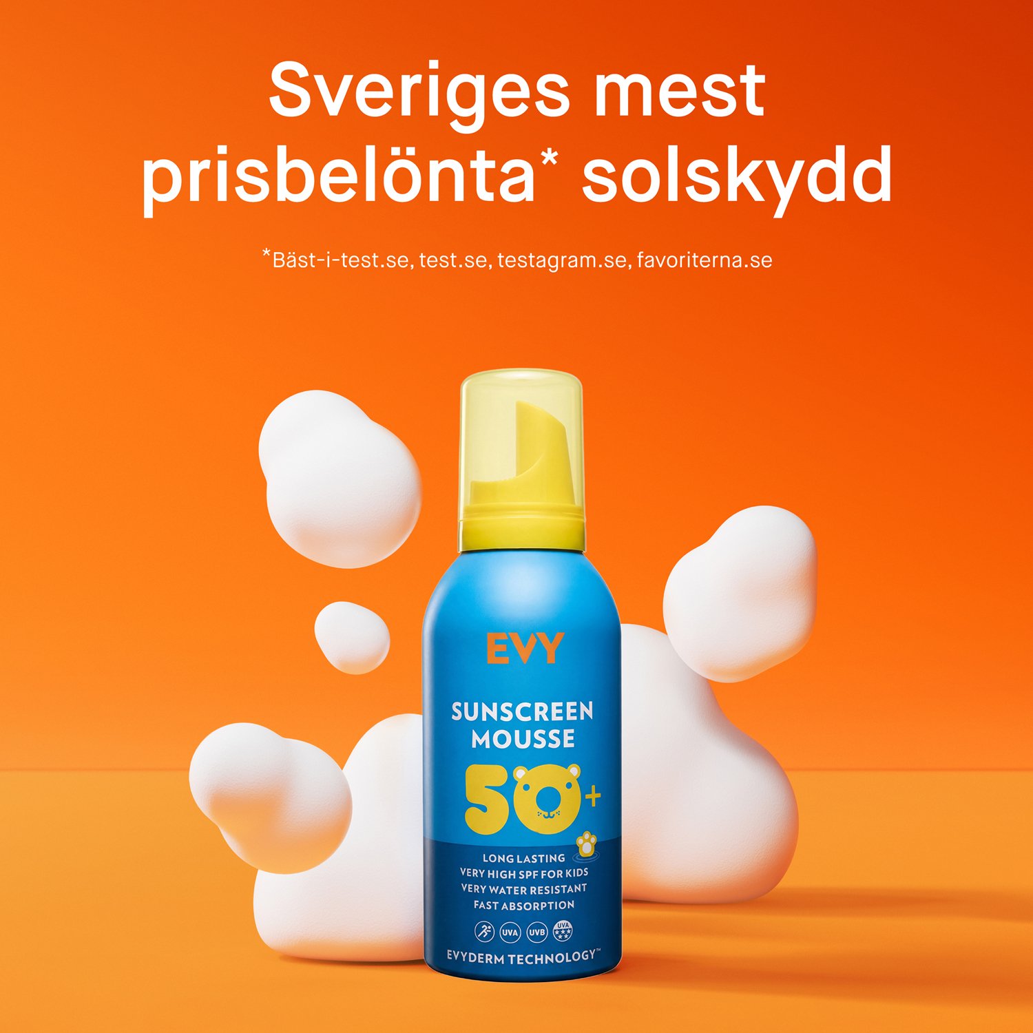 EVY Sunscreen Mousse SPF 50 Kids 150 ml