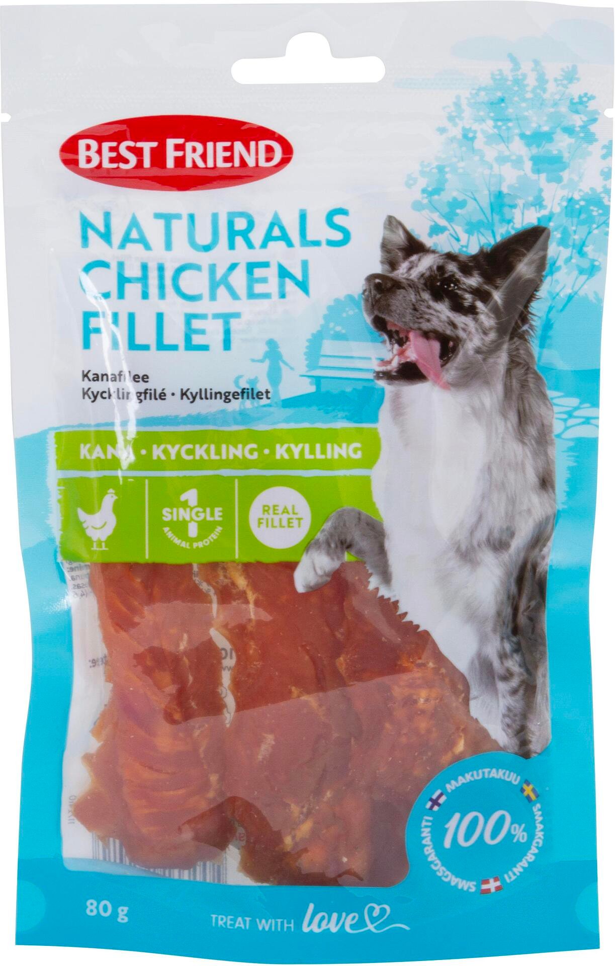 Best Friend Naturlig Kycklingfilé Hundgodis 80 g