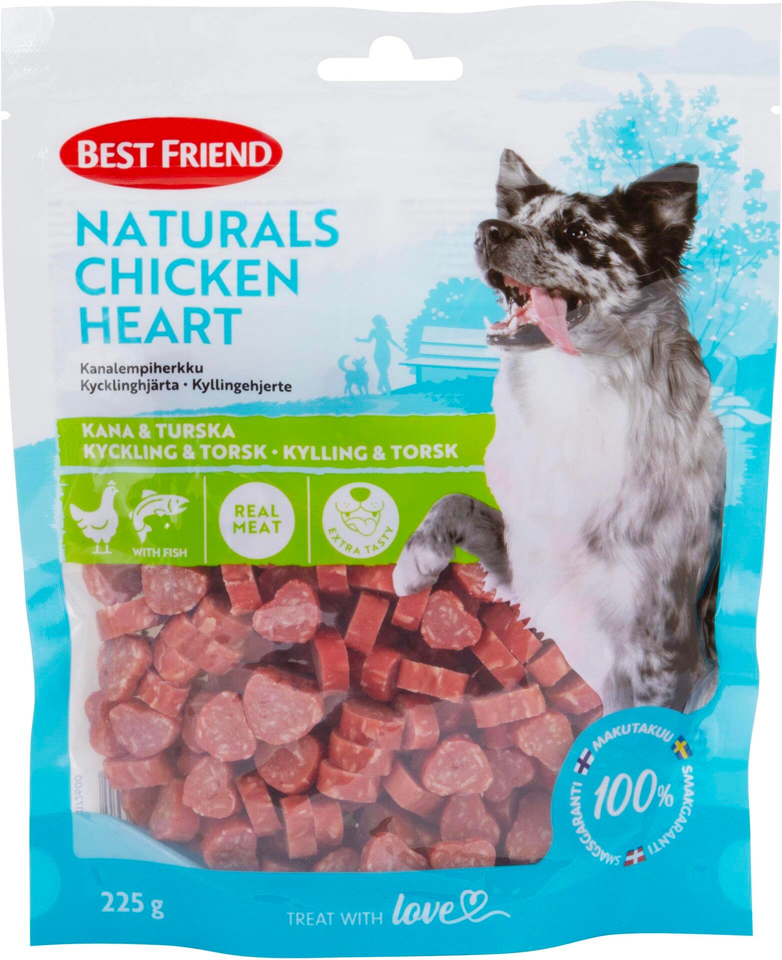Best Friend Kycklinghjärtan Hundgodis 225 g