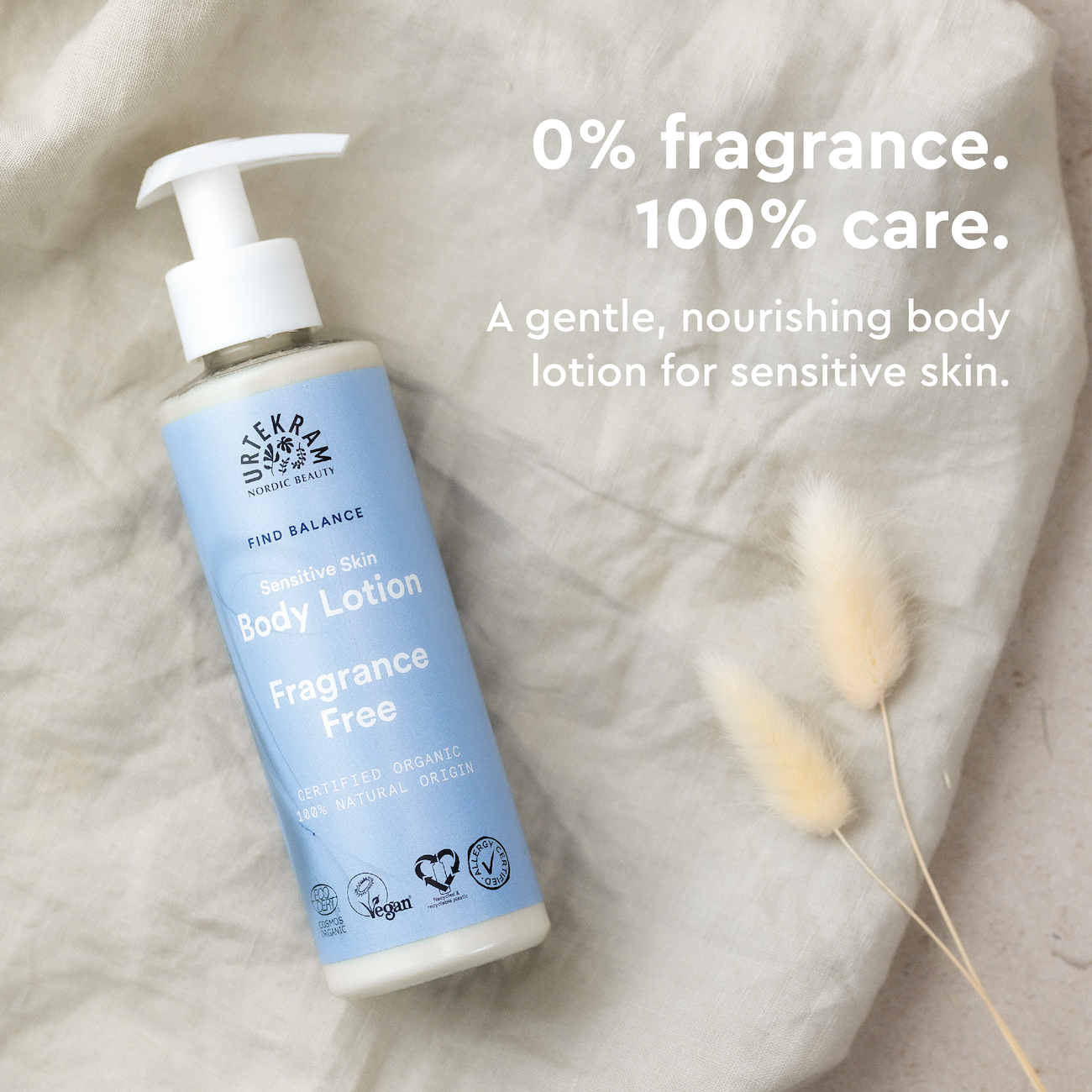 Urtekram Beauty Fragrance Free Body Lotion 245 ml