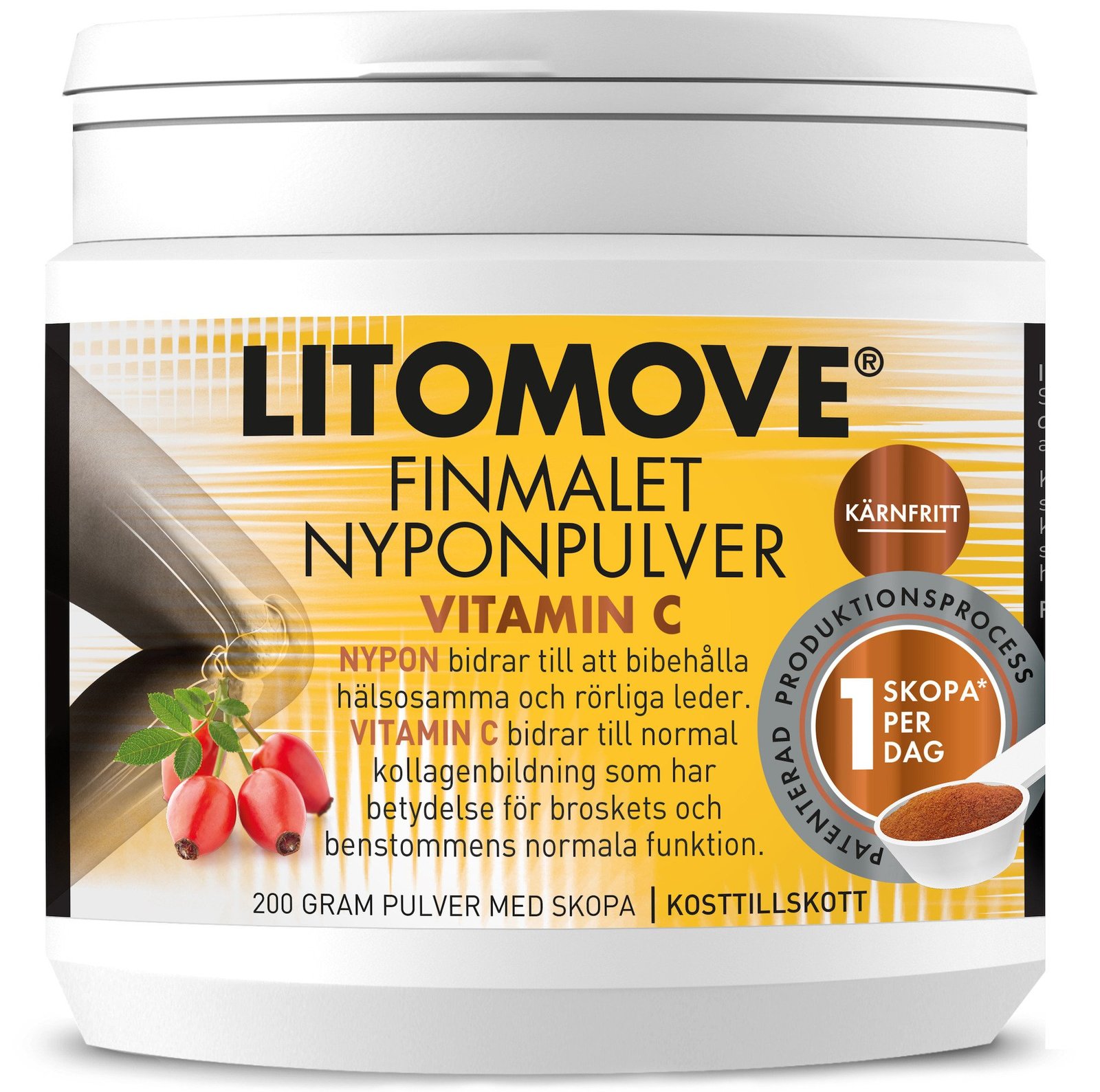 Litomove Finmalet Nyponpulver Vitamin C 200g