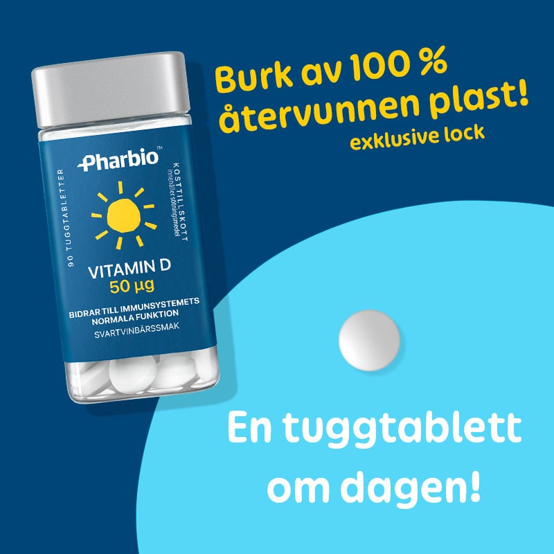 Pharbio Vitamin D 50μg 90 tuggtabletter