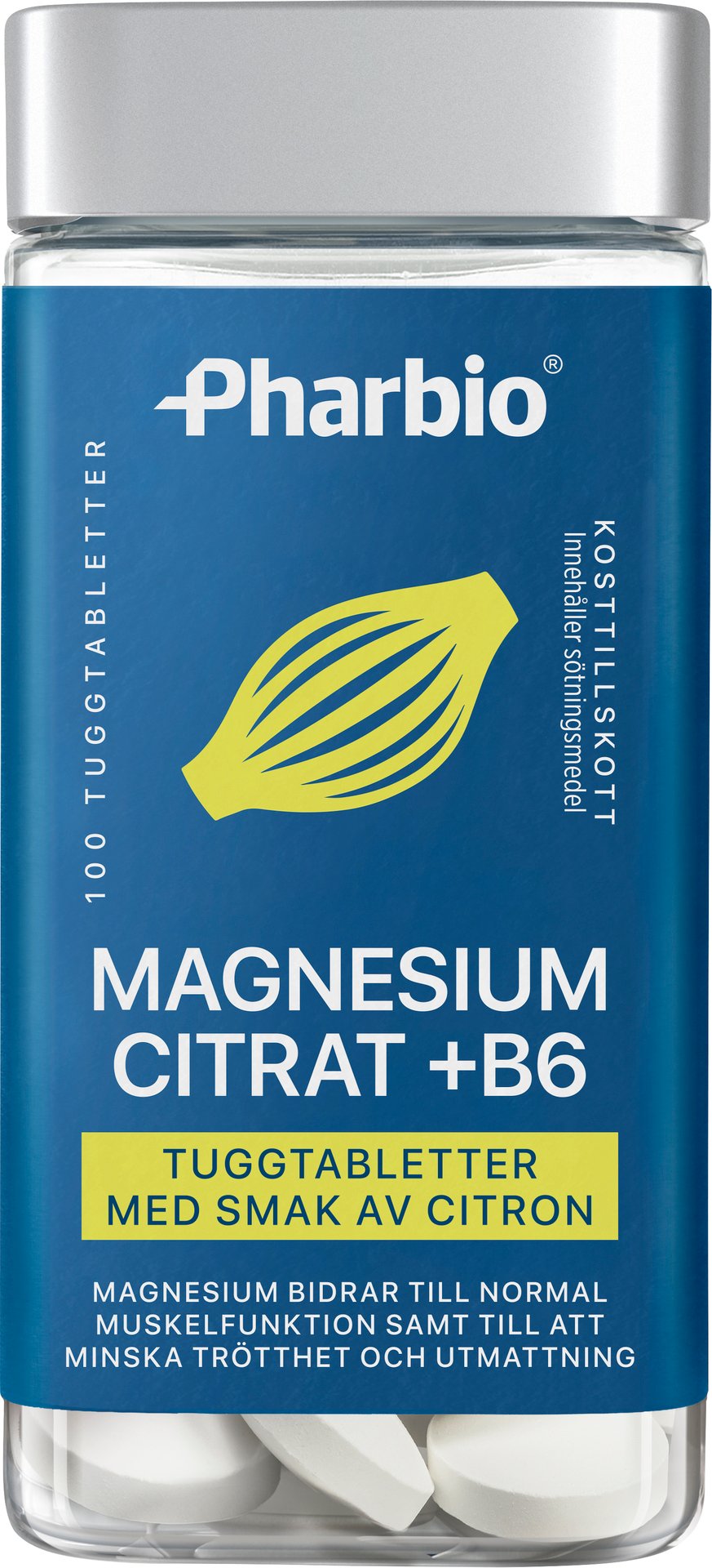 Pharbio Magnesiumcitrat + B6 tugg 100 st